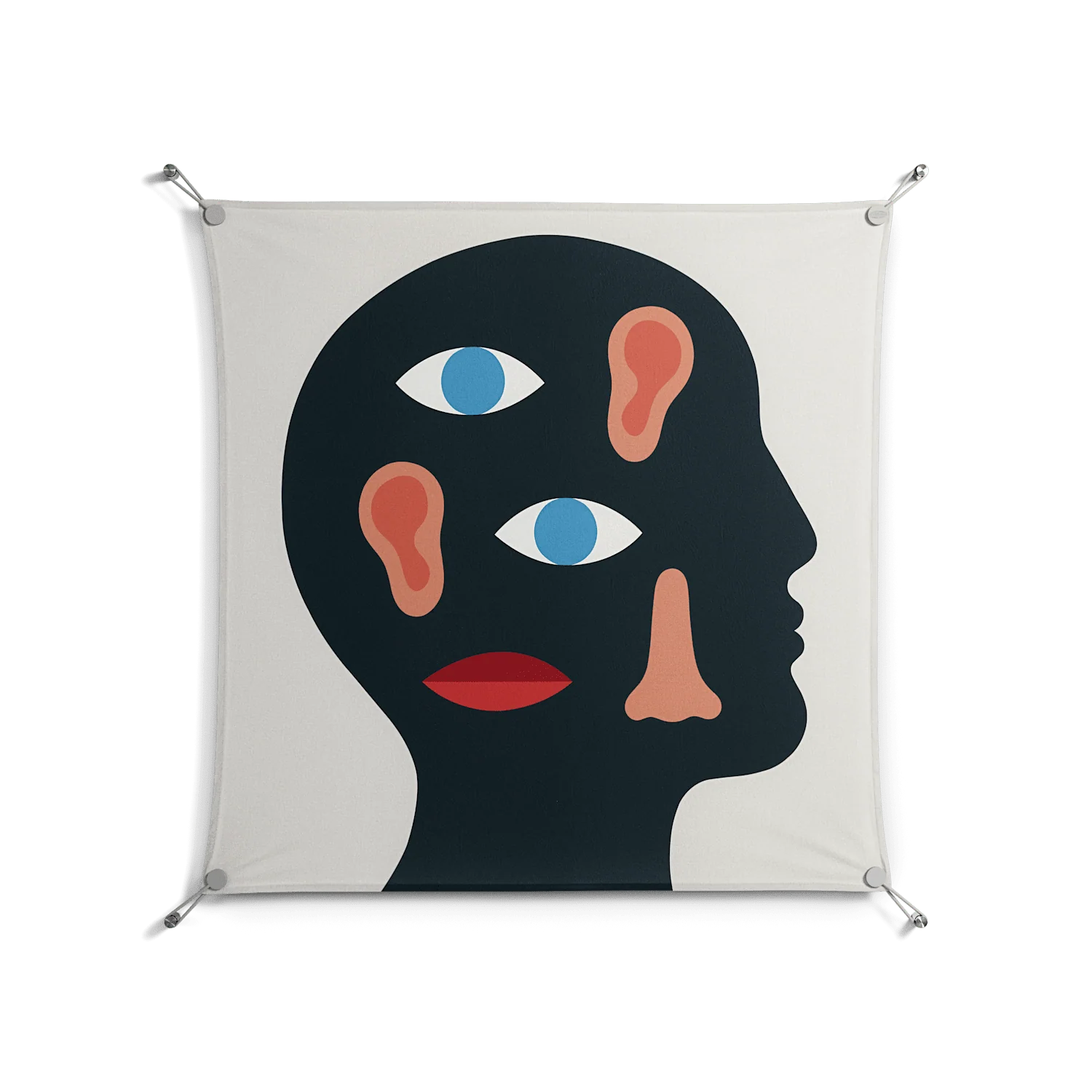 Désordre_Intérieur - Work On Wall - David Vanadia - Silver - 90 x 90 cm