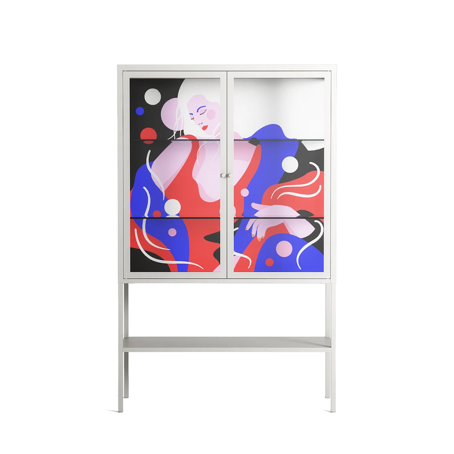 Dream - Loft Cabinet - Heather Zhou - Chalk - Clear glass