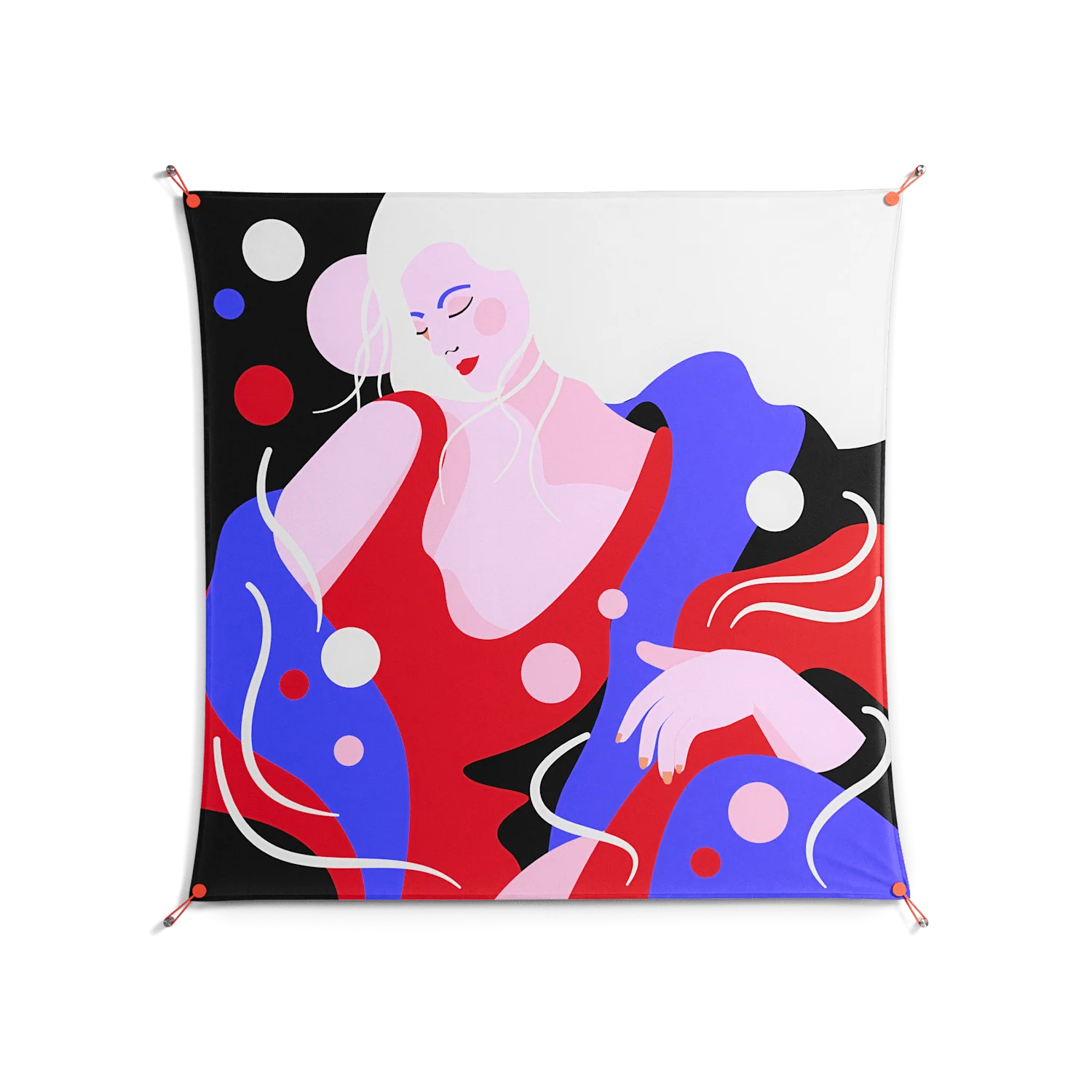 Dream - Work On Wall - Heather Zhou - Orange - 140 x 140 cm