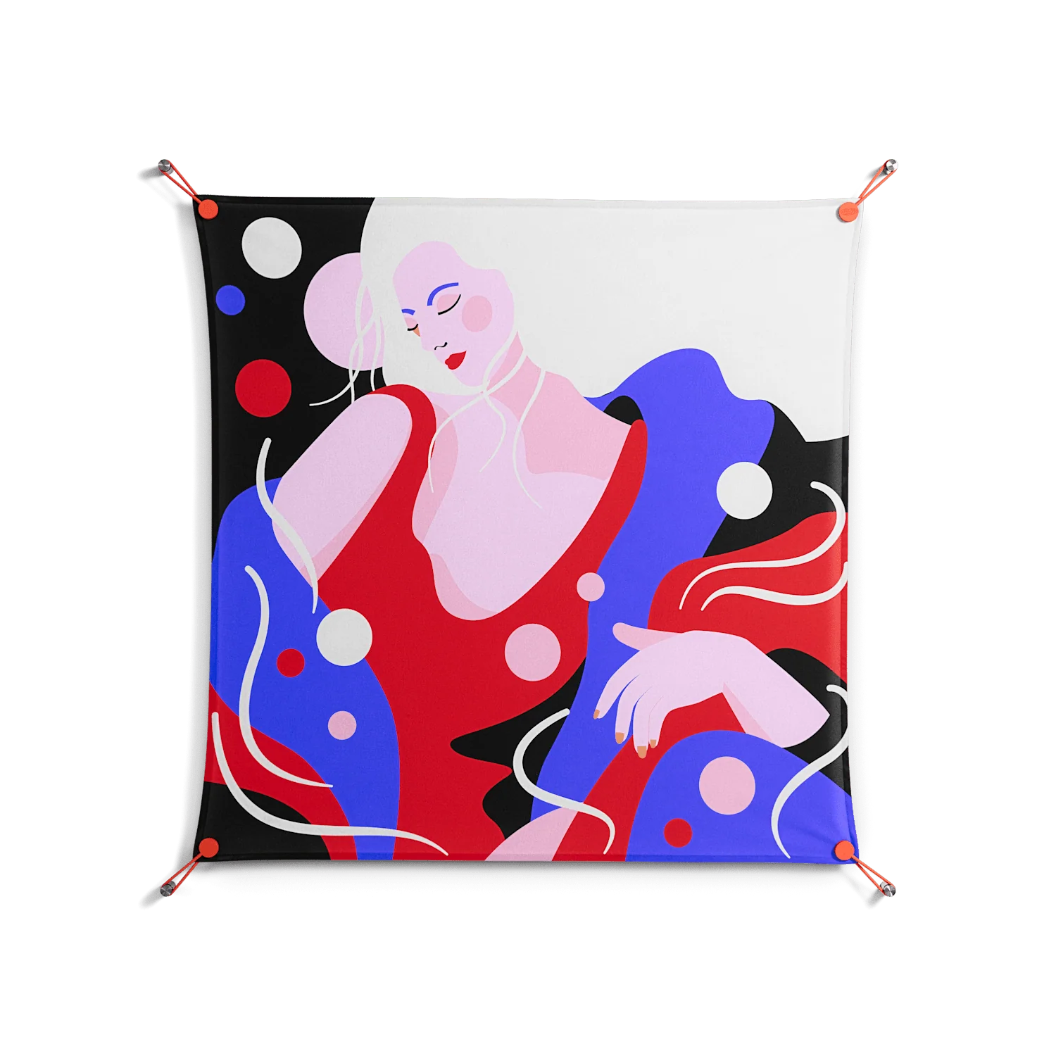 Dream - Work On Wall - Heather Zhou - Orange - 90 x 90 cm