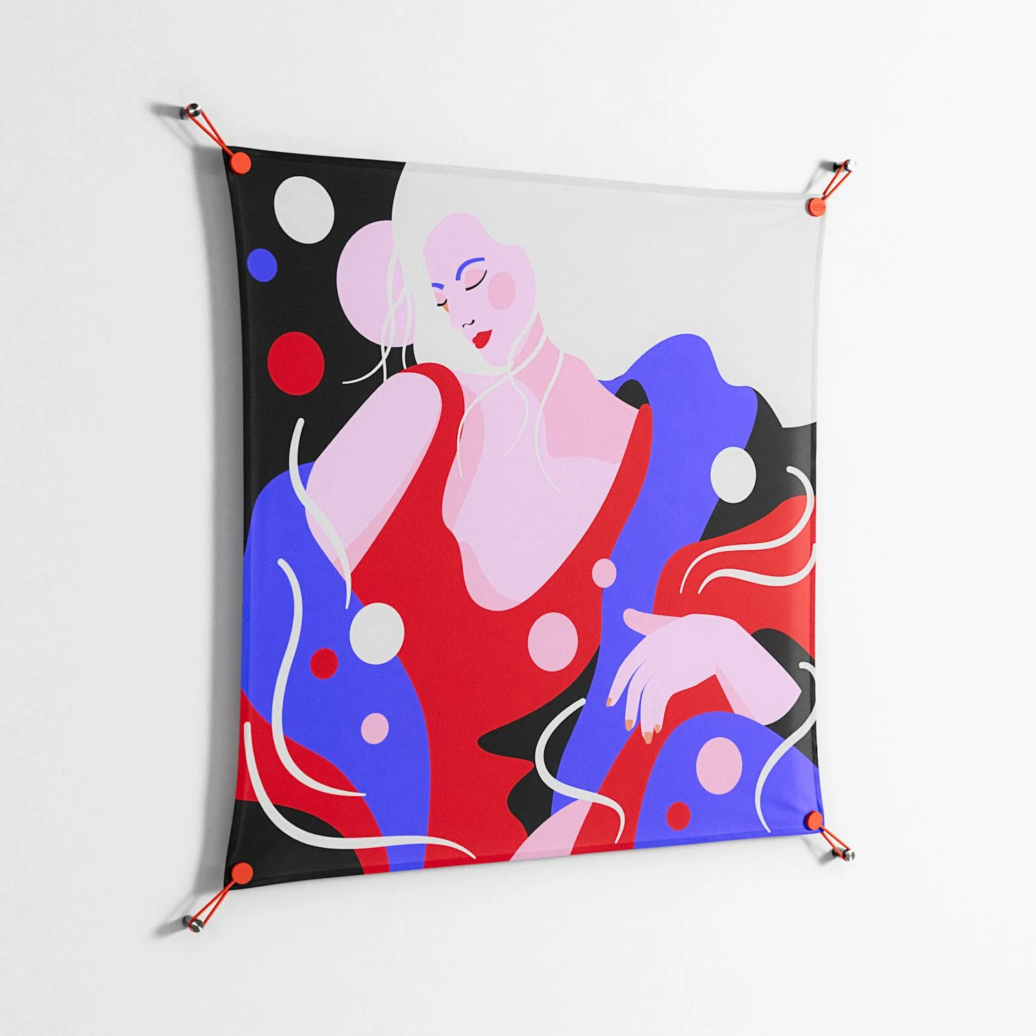 Dream - Work On Wall - Heather Zhou - Orange - 90 x 90 cm - Image 2