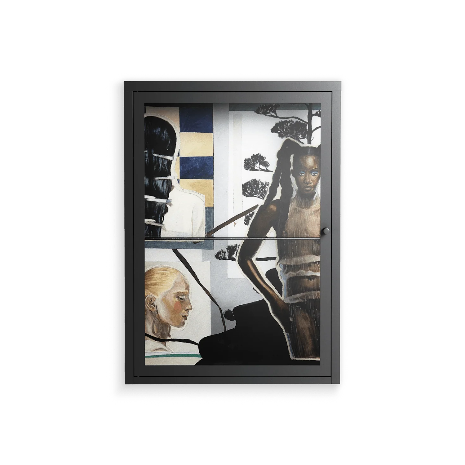 Dreaming With Open Eyes - Wall Cabinet - Sophie Goudman-Peachey - Antracite - Clear glass