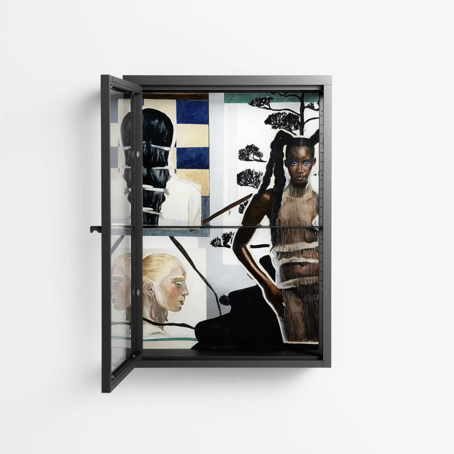 Dreaming With Open Eyes - Wall Cabinet - Sophie Goudman-Peachey - Antracite - Clear glass - Image 3