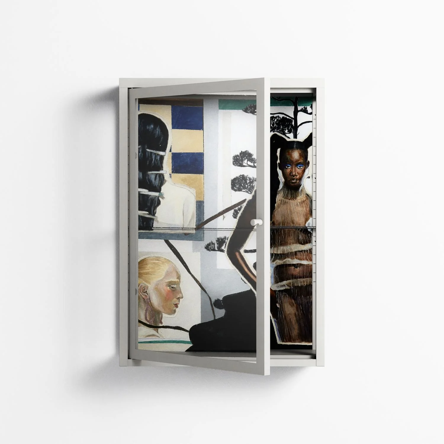 Dreaming With Open Eyes - Wall Cabinet - Sophie Goudman-Peachey - Chalk - Clear glass - Image 2