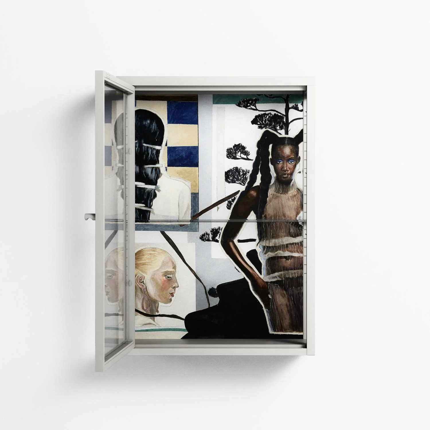 Dreaming With Open Eyes - Wall Cabinet - Sophie Goudman-Peachey - Chalk - Clear glass - Image 3