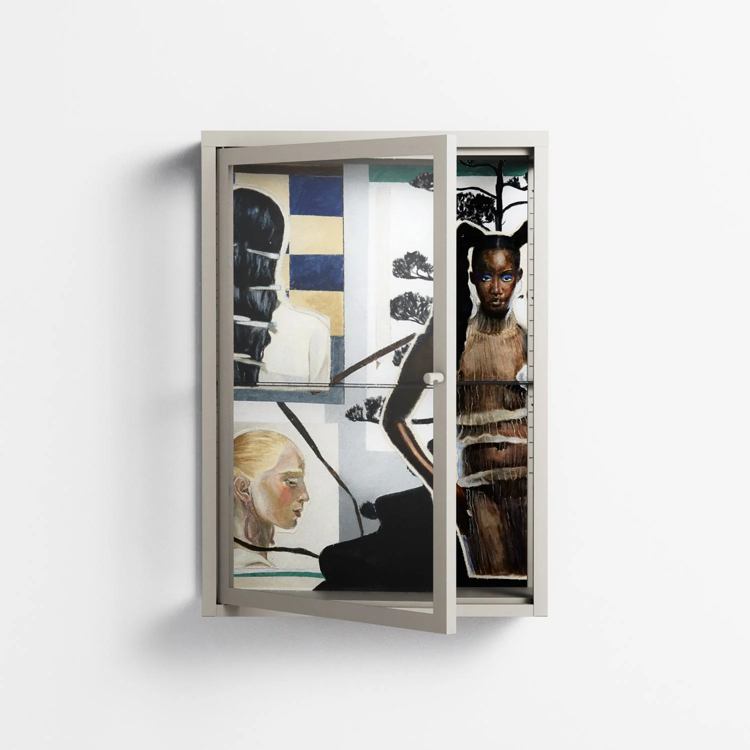 Dreaming With Open Eyes - Wall Cabinet - Sophie Goudman-Peachey - Pebble - Clear glass - Image 2