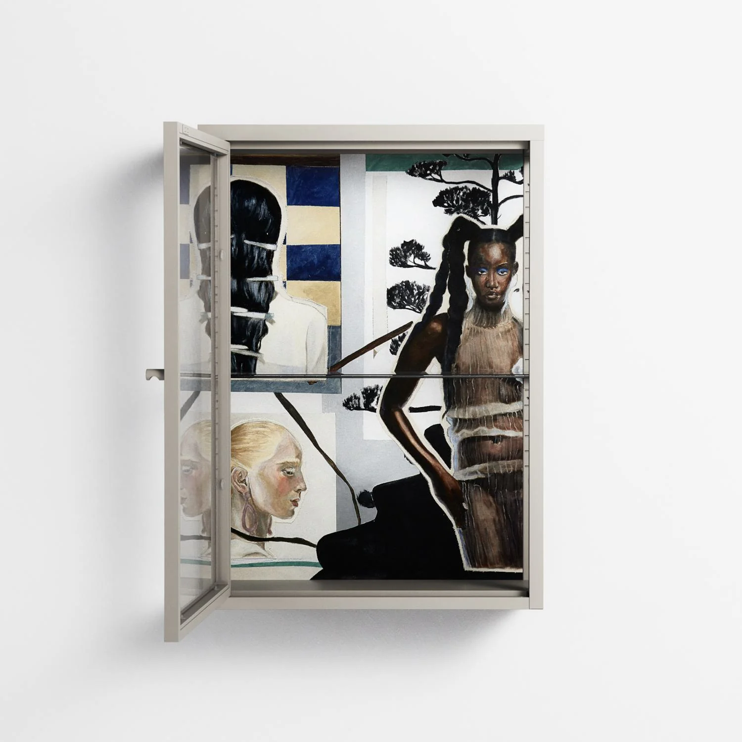 Dreaming With Open Eyes - Wall Cabinet - Sophie Goudman-Peachey - Pebble - Clear glass - Image 3