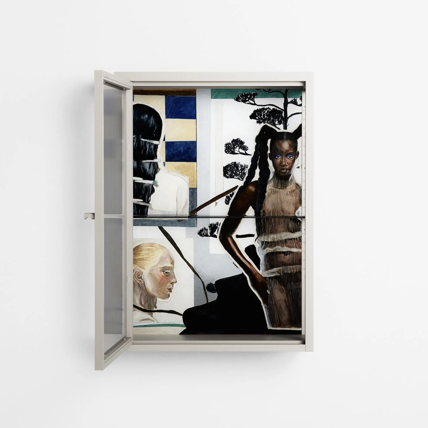 Dreaming With Open Eyes - Wall Cabinet - Sophie Goudman-Peachey - Pebble - Reeded glass - Image 3
