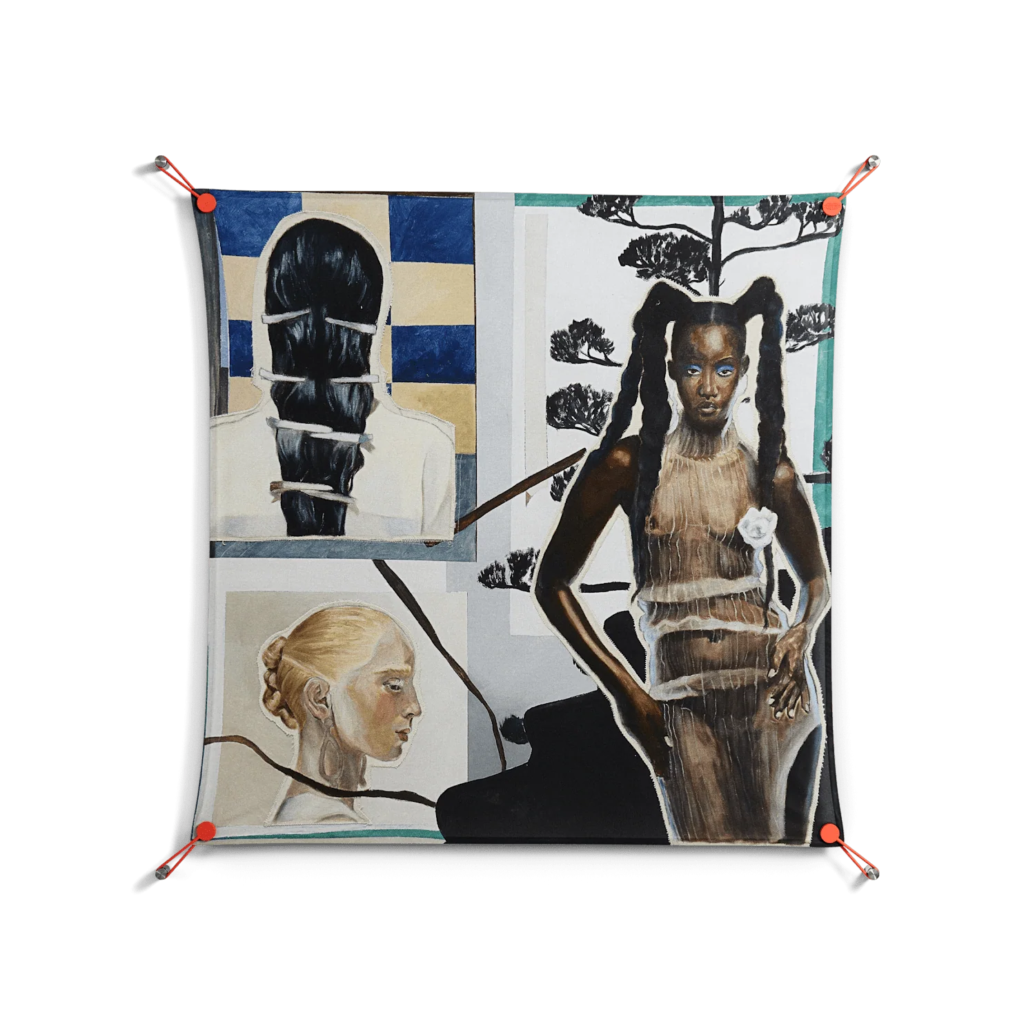 Dreaming With Open Eyes - Work On Wall - Sophie Goudman - Orange - 90 x 90 cm