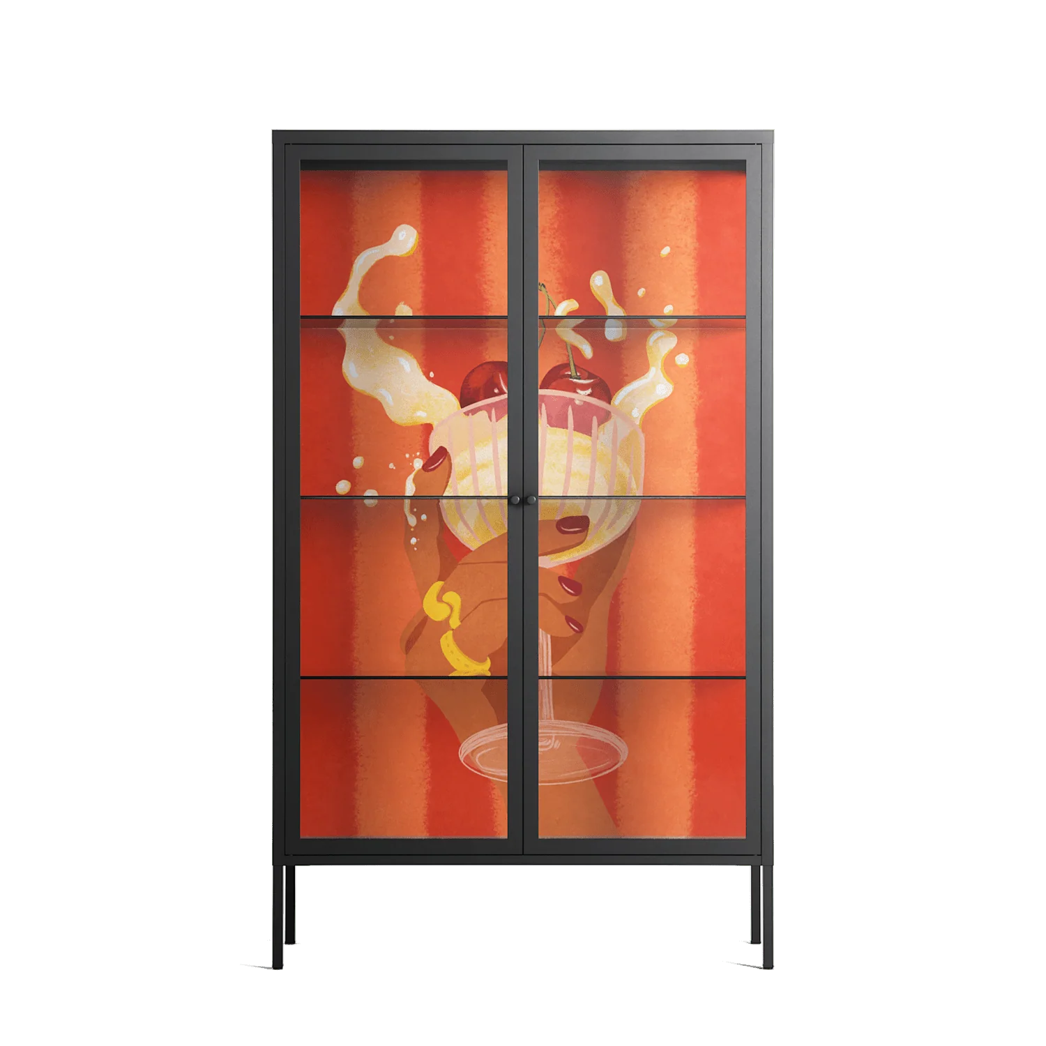 Drink And Cherries - Cabinet - Raissa Oltmanns - Antracite - Clear glass