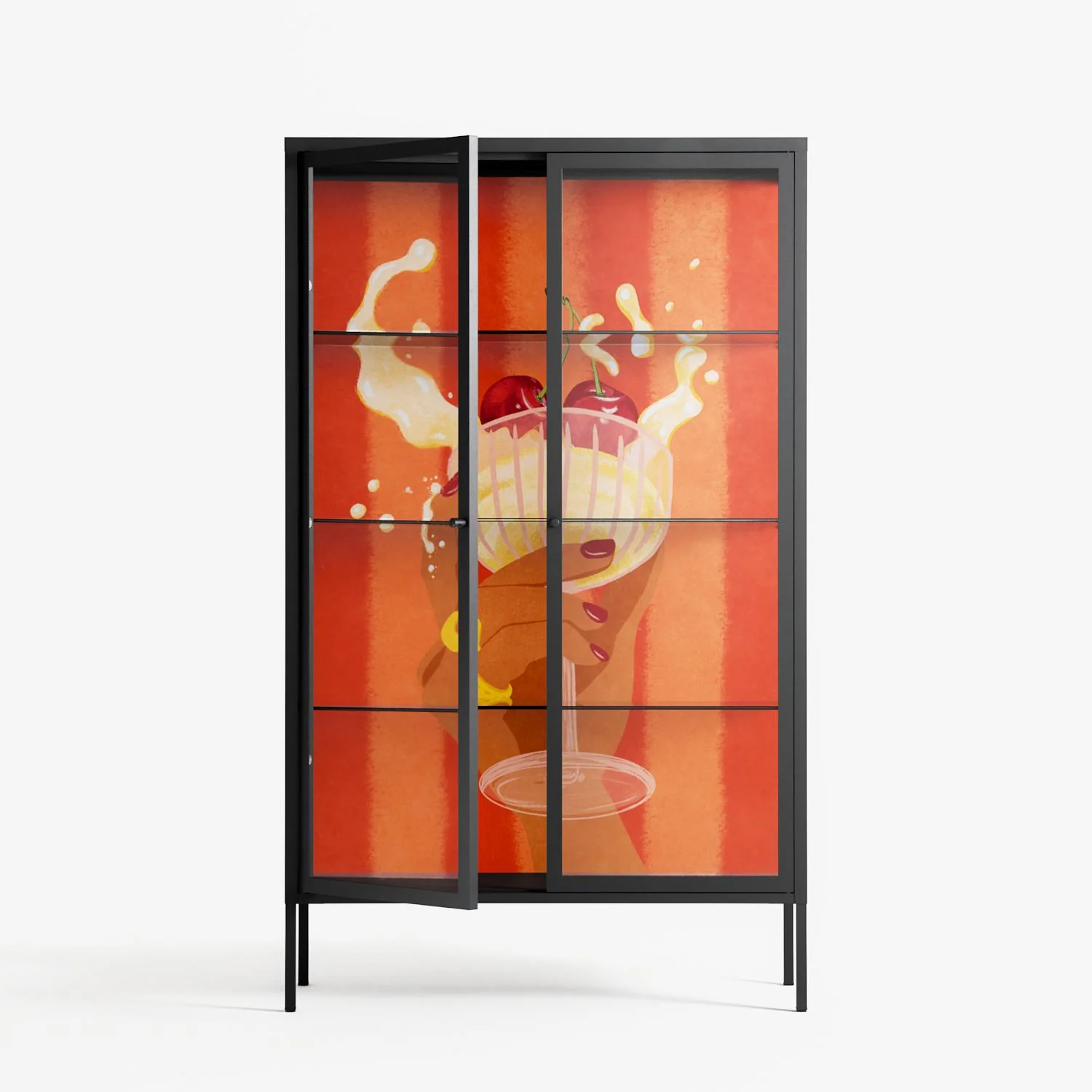 Drink And Cherries - Cabinet - Raissa Oltmanns - Antracite - Clear glass - Image 2