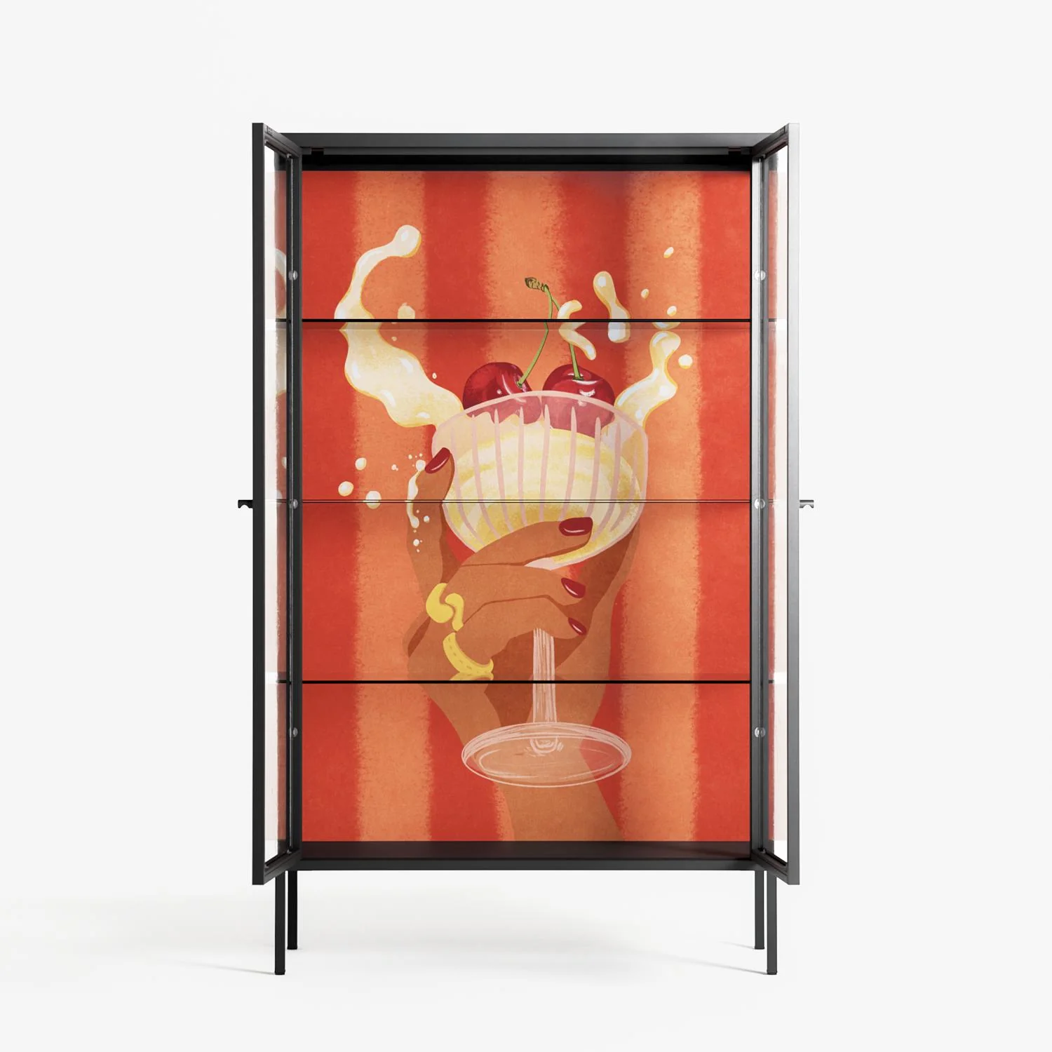 Drink And Cherries - Cabinet - Raissa Oltmanns - Antracite - Clear glass - Image 3