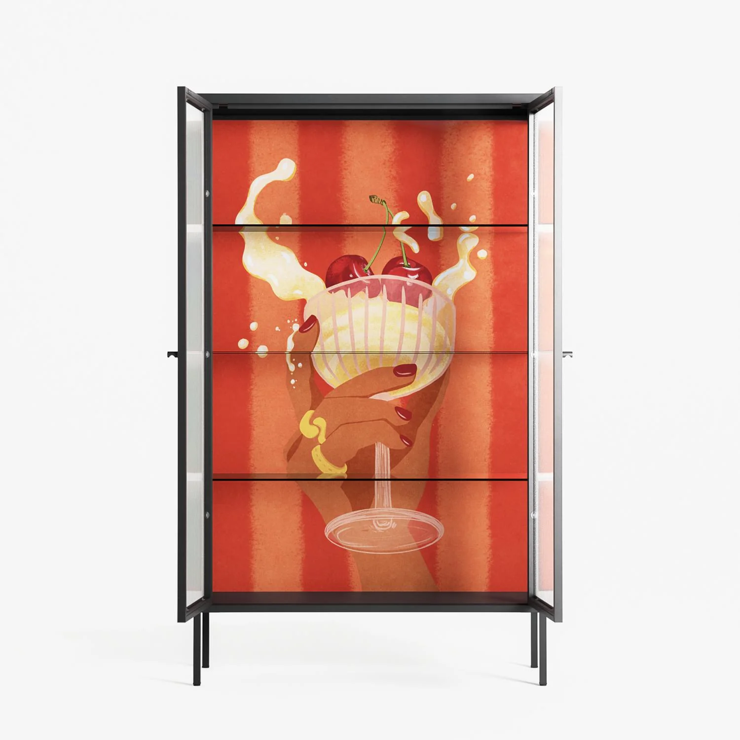 Drink And Cherries - Cabinet - Raissa Oltmanns - Antracite - Reeded glass - Image 3