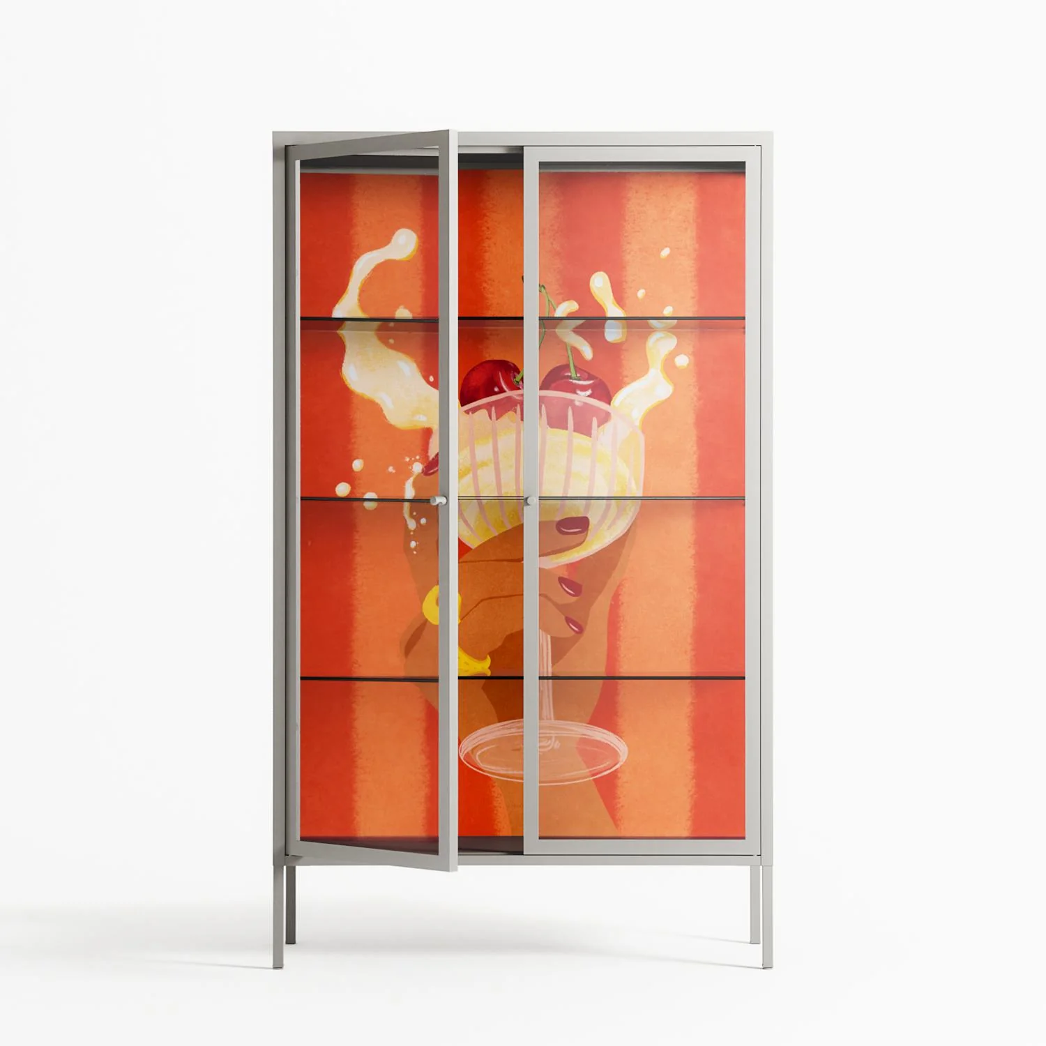 Drink And Cherries - Cabinet - Raissa Oltmanns - Chalk - Clear glass - Image 2