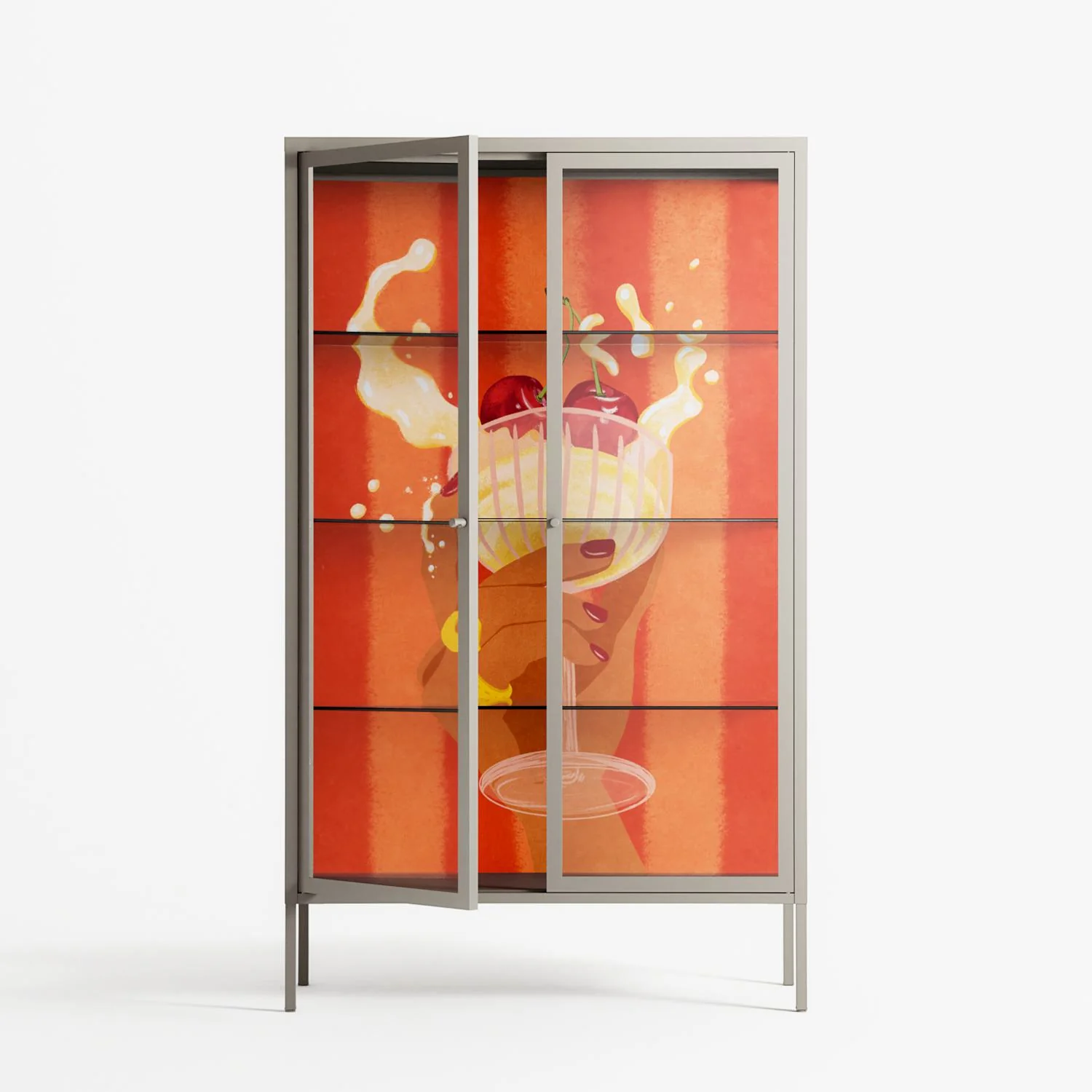 Drink And Cherries - Cabinet - Raissa Oltmanns - Pebble - Clear glass - Image 2