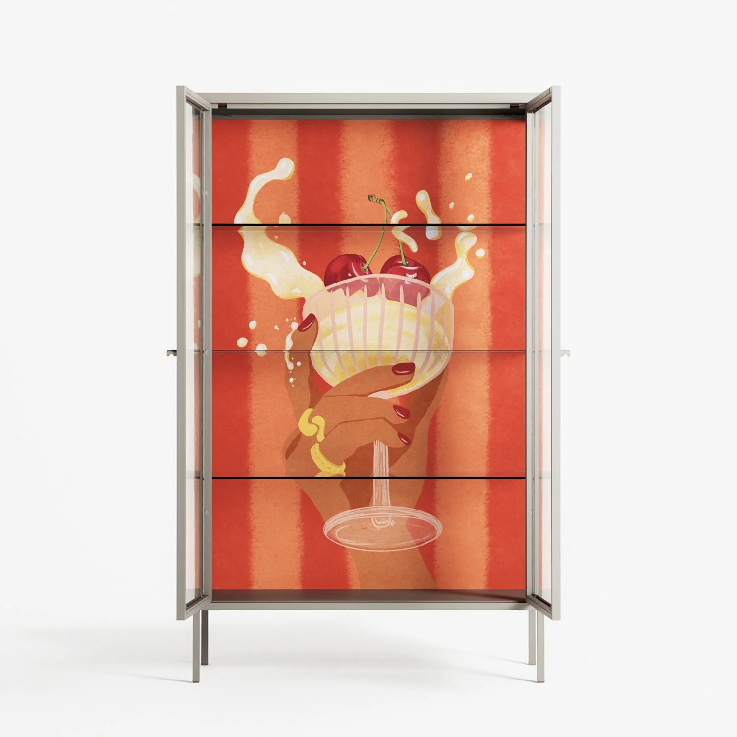 Drink And Cherries - Cabinet - Raissa Oltmanns - Pebble - Clear glass - Image 3