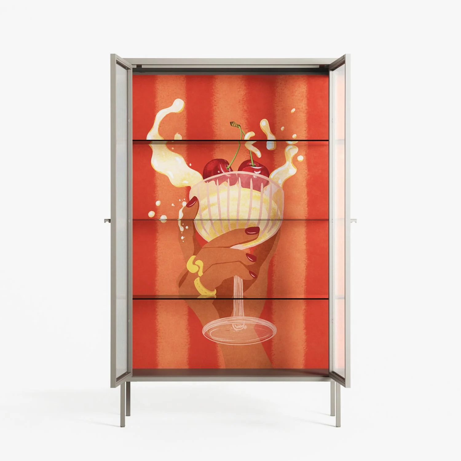 Drink And Cherries - Cabinet - Raissa Oltmanns - Pebble - Reeded glass - Image 3
