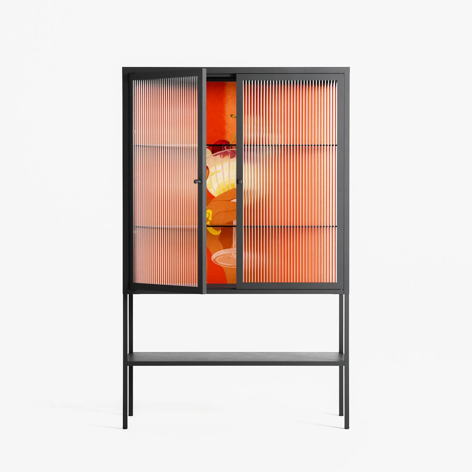 Drink And Cherries - Loft Cabinet - Raissa Oltmanns - Antracite - Reeded glass - Image 2