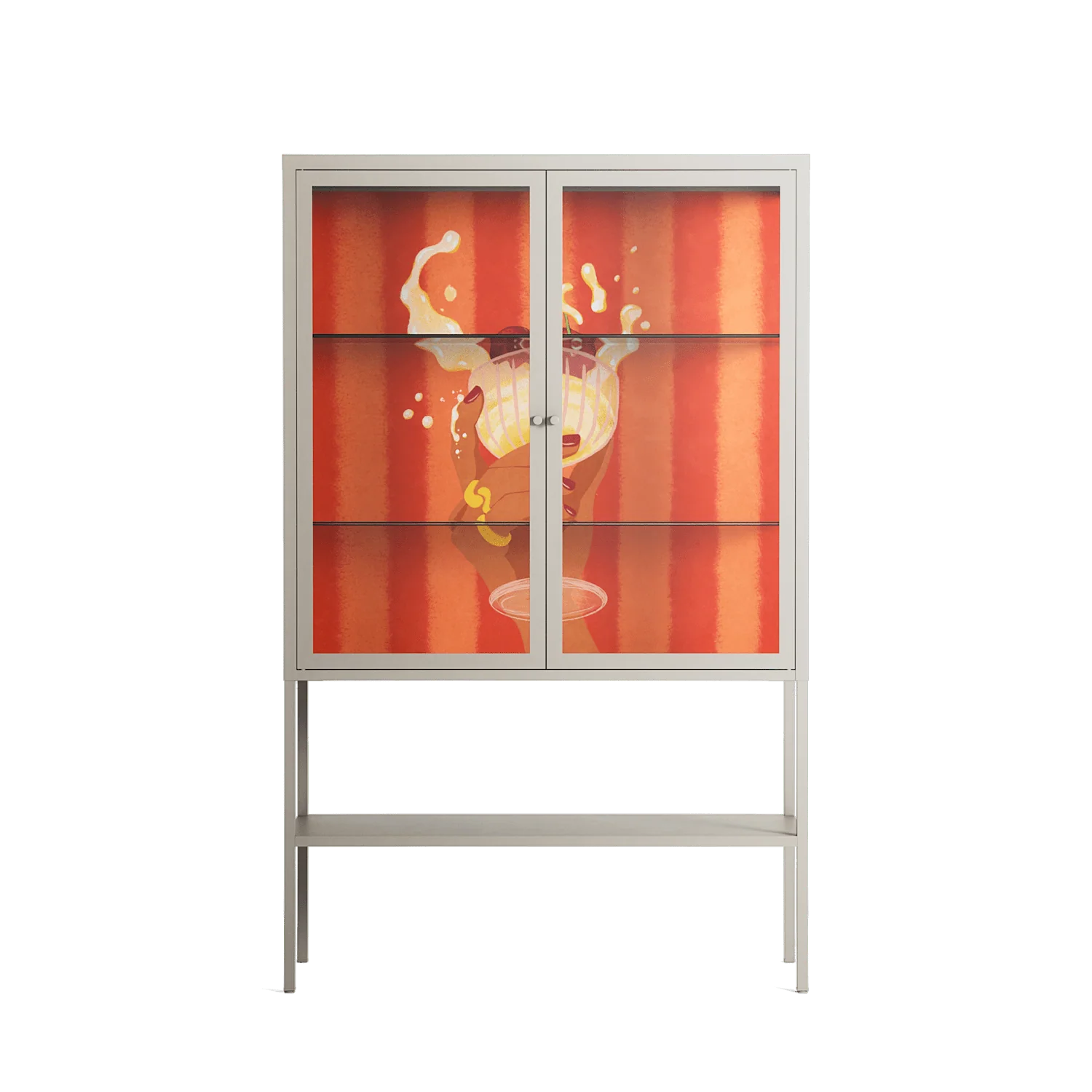 Drink And Cherries - Loft Cabinet - Raissa Oltmanns - Pebble - Clear glass