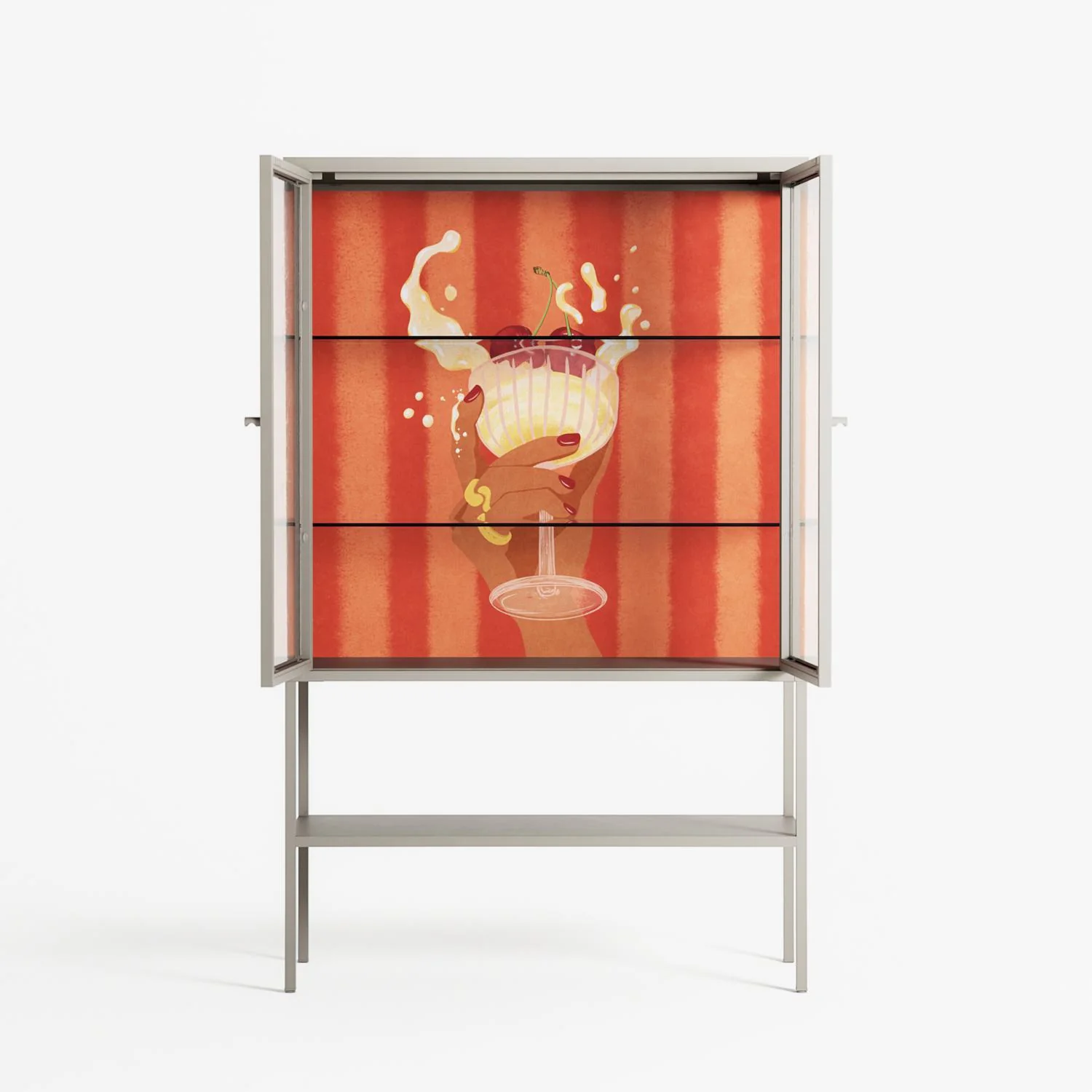 Drink And Cherries - Loft Cabinet - Raissa Oltmanns - Pebble - Clear glass - Image 3