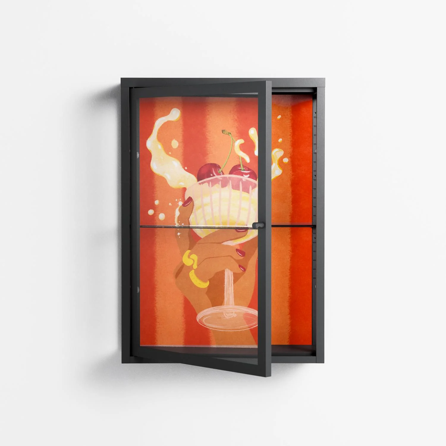 Drink And Cherries - Wall Cabinet - Raissa Oltmanns - Antracite - Clear glass - Image 2