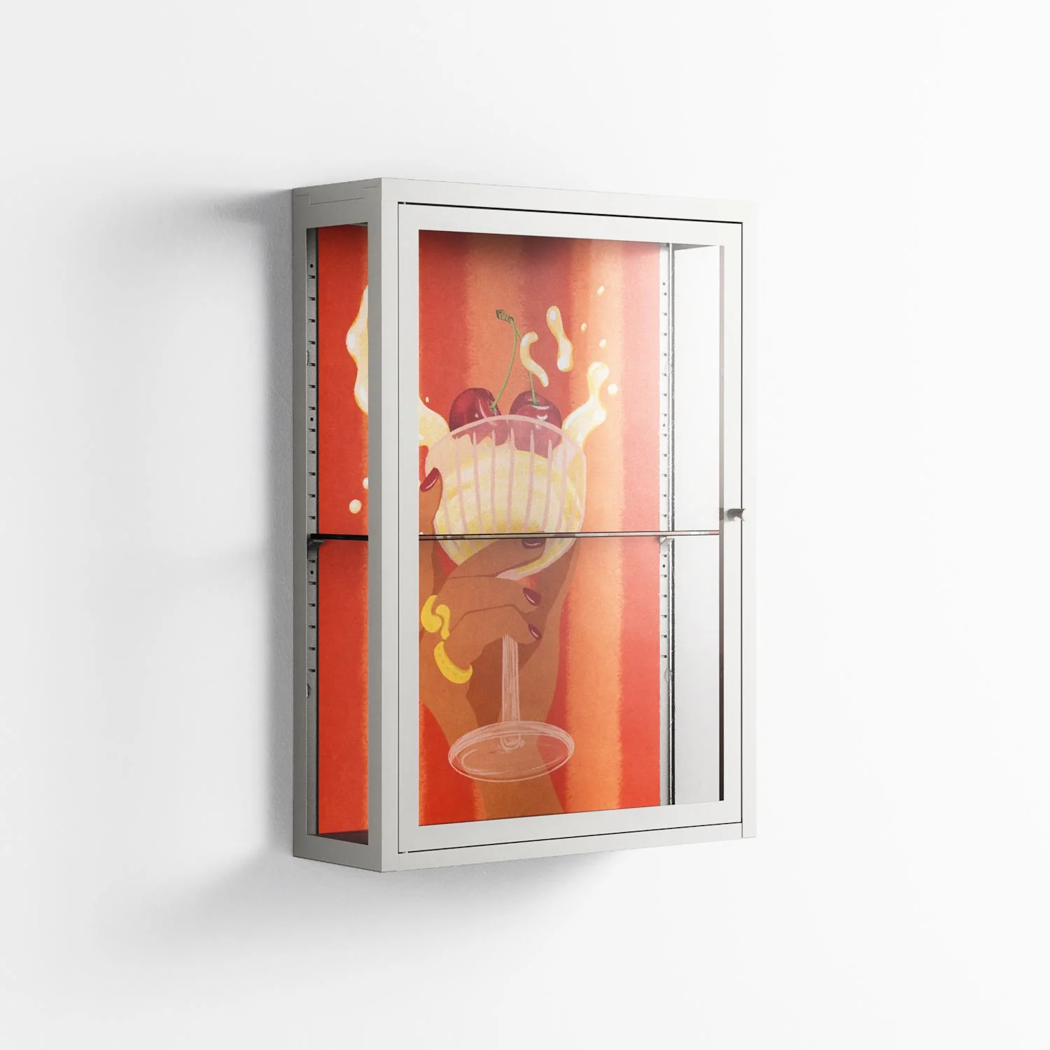 Drink And Cherries - Wall Cabinet - Raissa Oltmanns - Chalk - Clear glass - Image 4