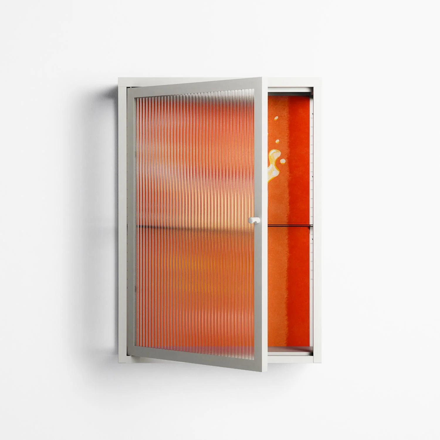 Drink And Cherries - Wall Cabinet - Raissa Oltmanns - Chalk - Reeded glass - Image 2