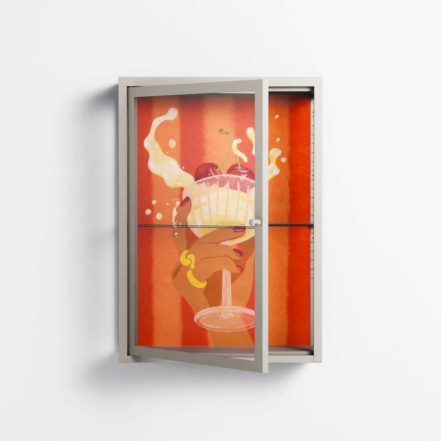Drink And Cherries - Wall Cabinet - Raissa Oltmanns - Pebble - Clear glass - Image 2
