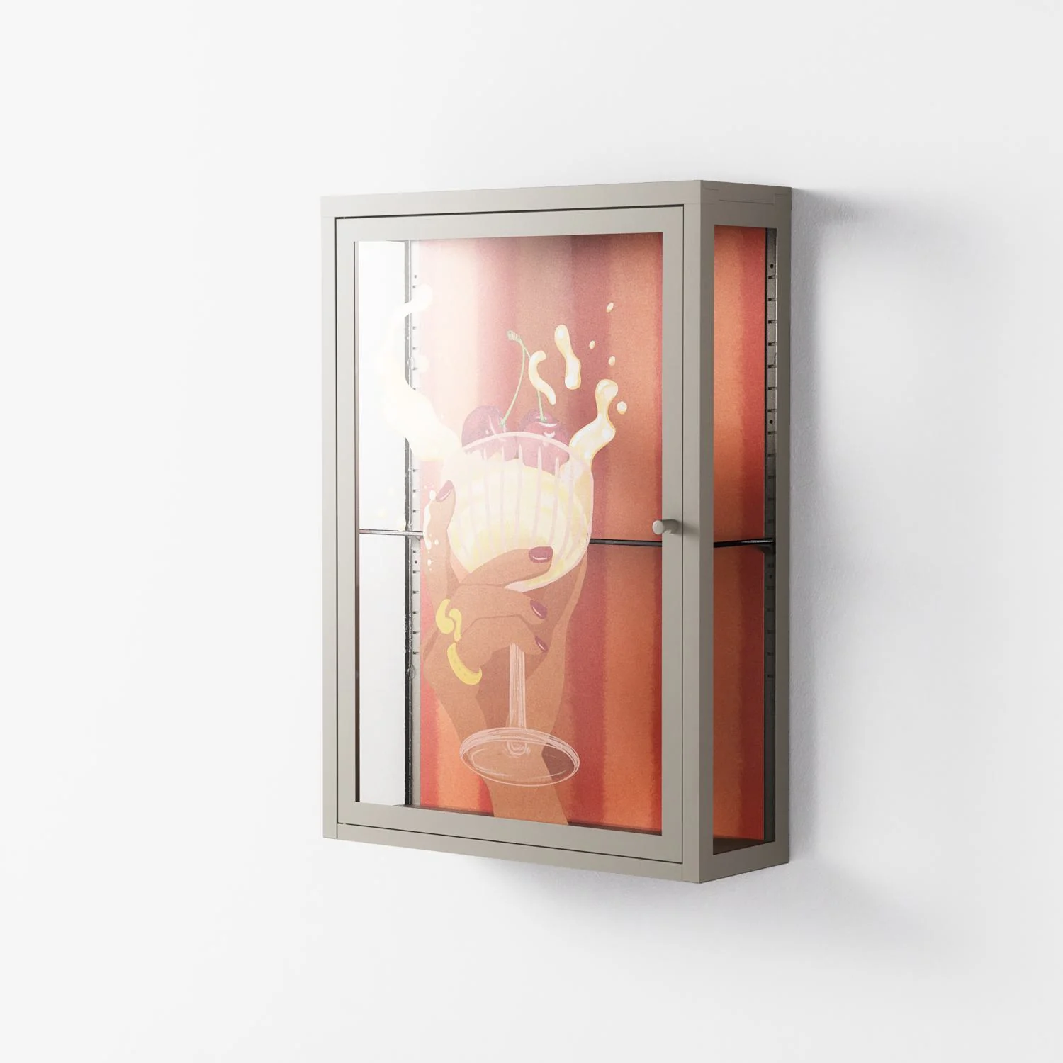 Drink And Cherries - Wall Cabinet - Raissa Oltmanns - Pebble - Overlay Glass - Image 2