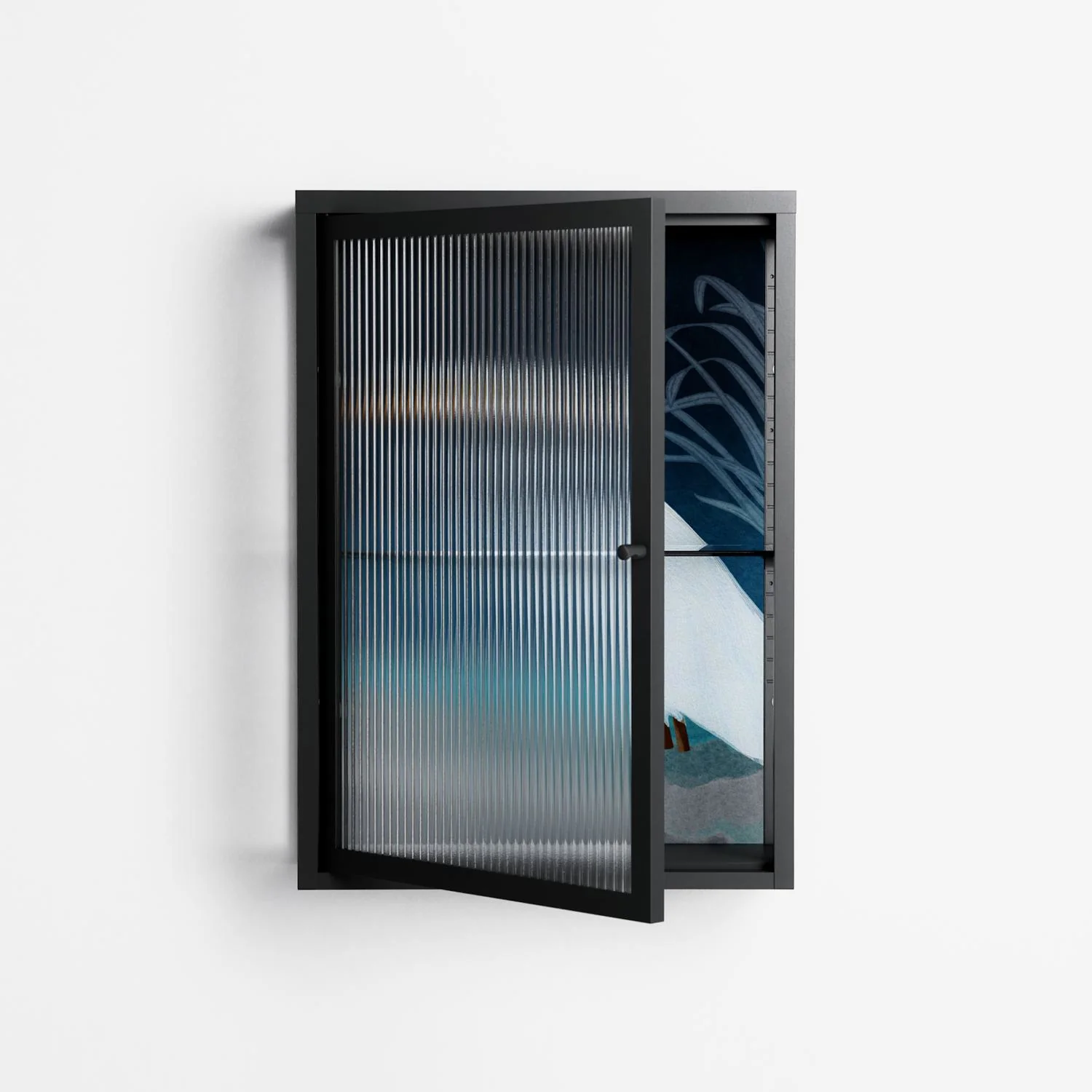 Egret - Wall Cabinet - Katie O’Shea - Antracite - Reeded glass - Image 2