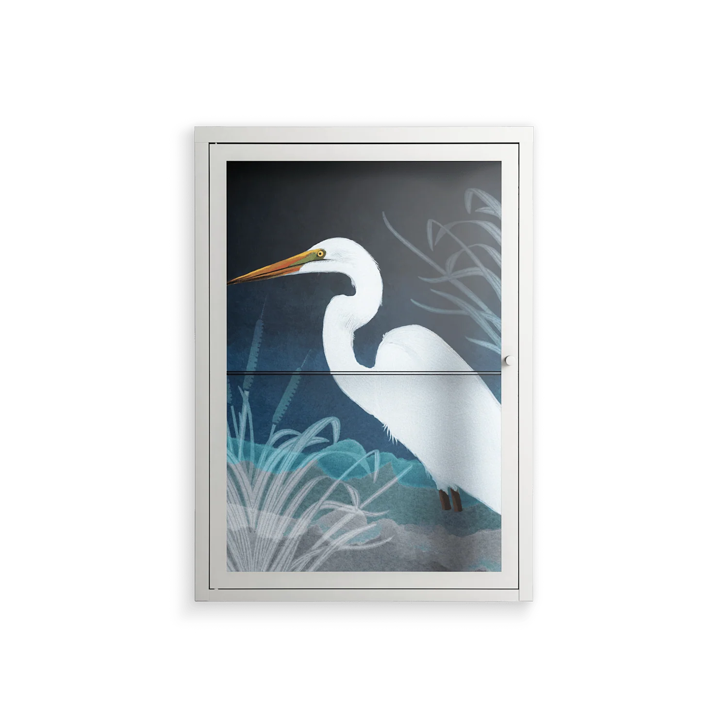 Egret - Wall Cabinet - Katie O’Shea - Chalk - Clear glass