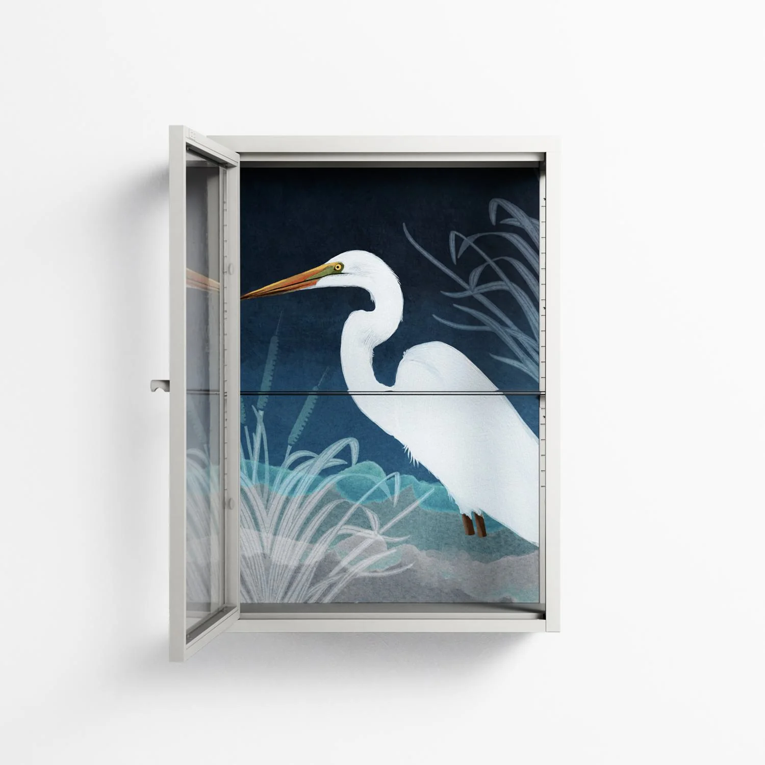 Egret - Wall Cabinet - Katie O’Shea - Chalk - Clear glass - Image 3