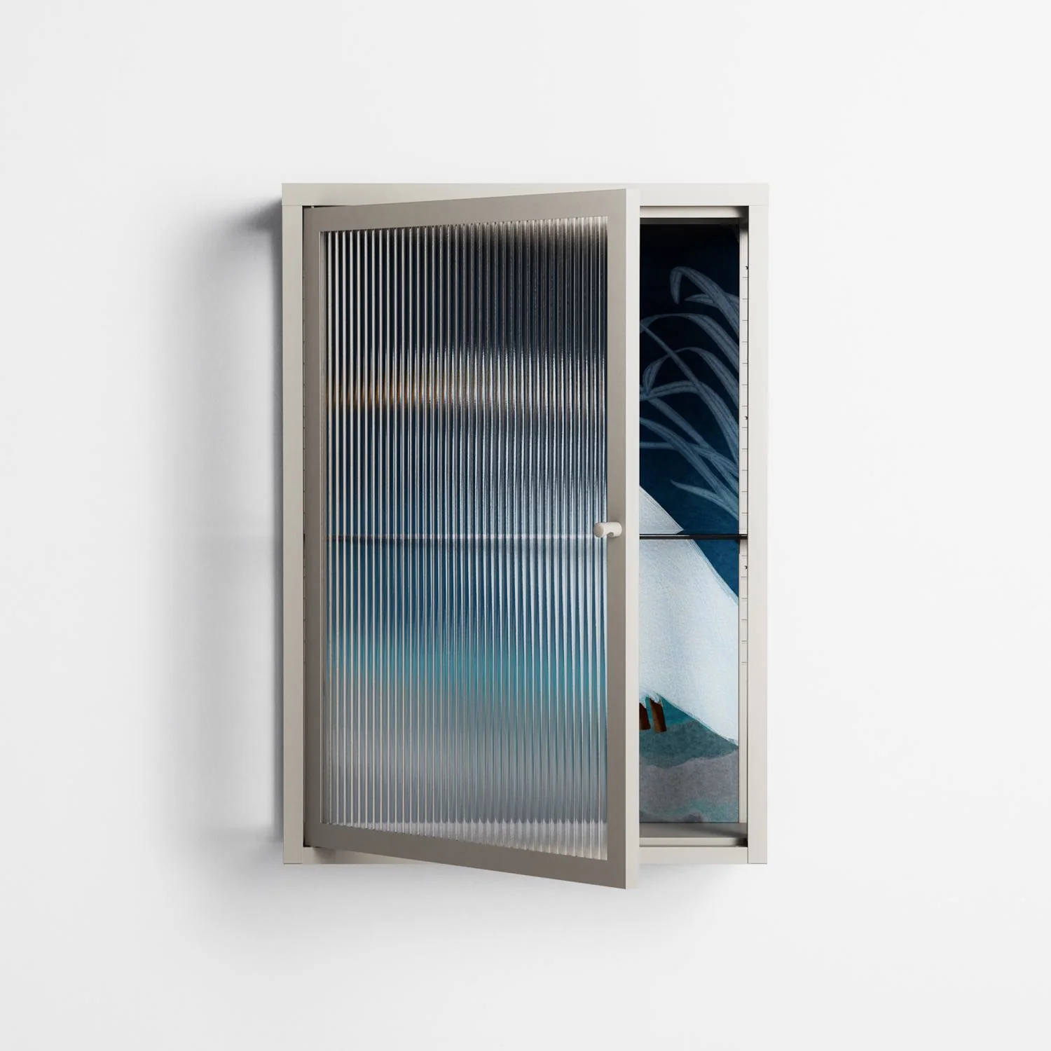 Egret - Wall Cabinet - Katie O’Shea - Pebble - Reeded glass - Image 2