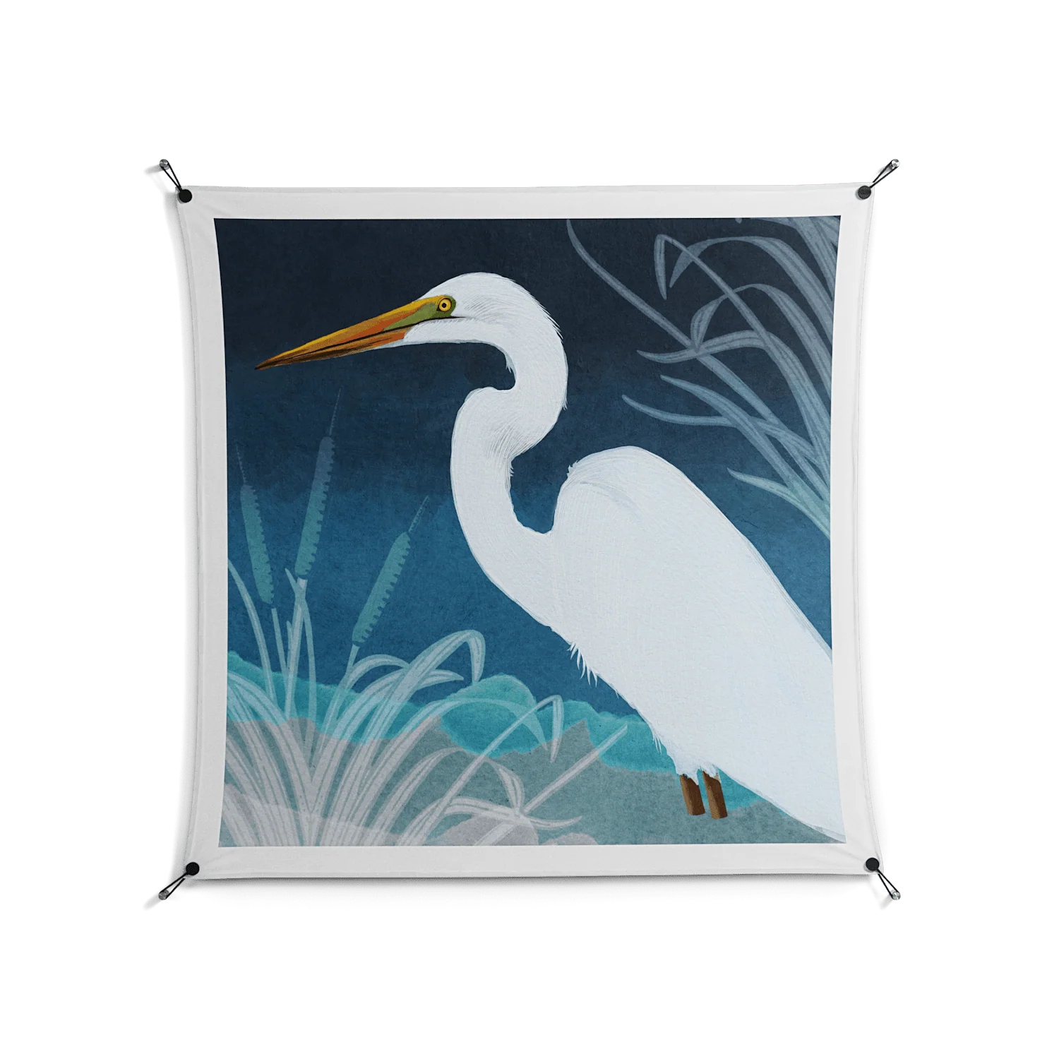 Egret - Work On Wall - Katie O’Shea - Black - 140 x 140 cm