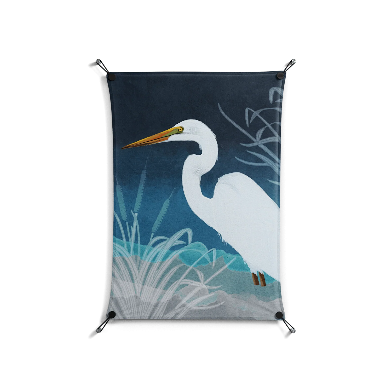 Egret - Work On Wall - Katie O’Shea - Black - 70 x 100 cm