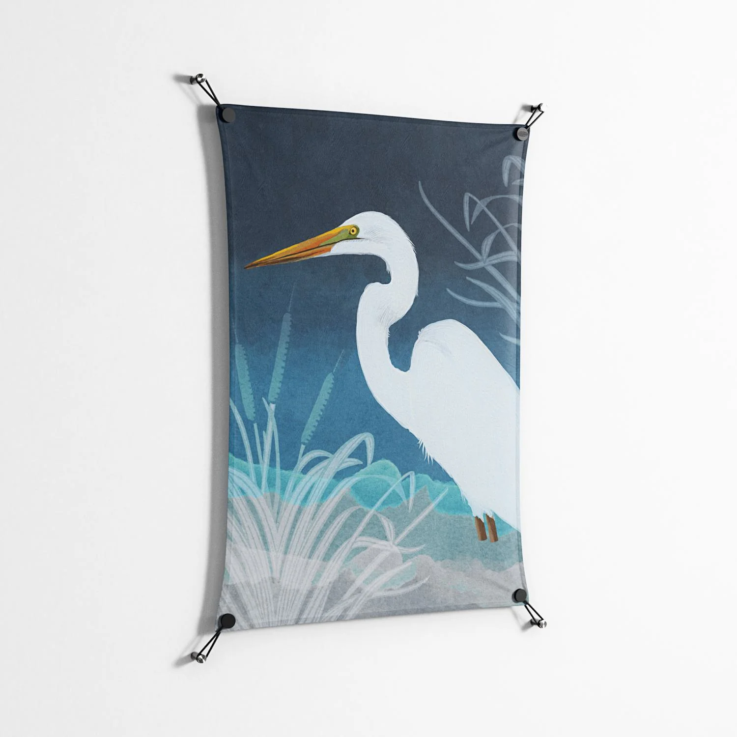 Egret - Work On Wall - Katie O’Shea - Black - 70 x 100 cm - Image 2