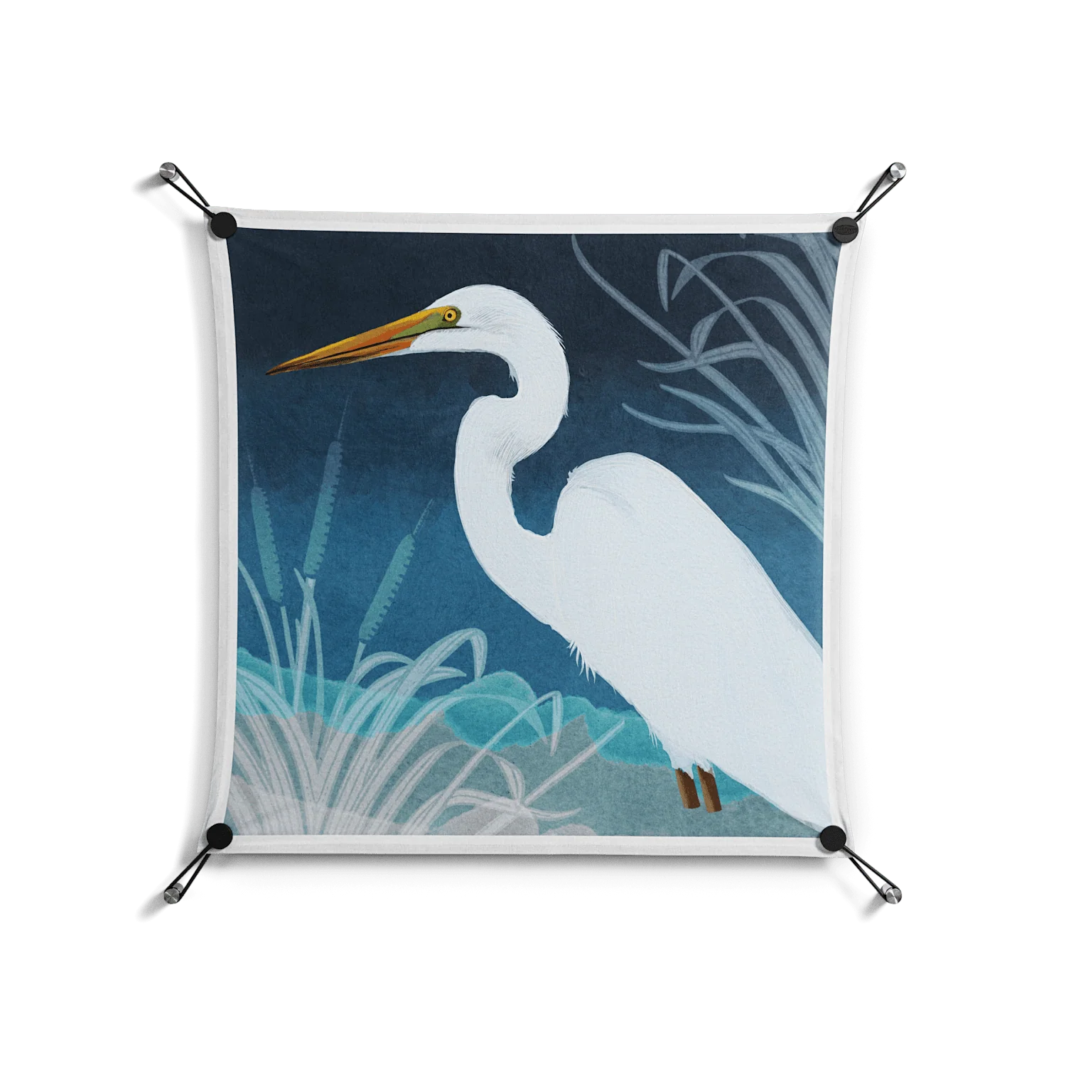 Egret - Work On Wall - Katie O’Shea - Black - 70 x 70 cm