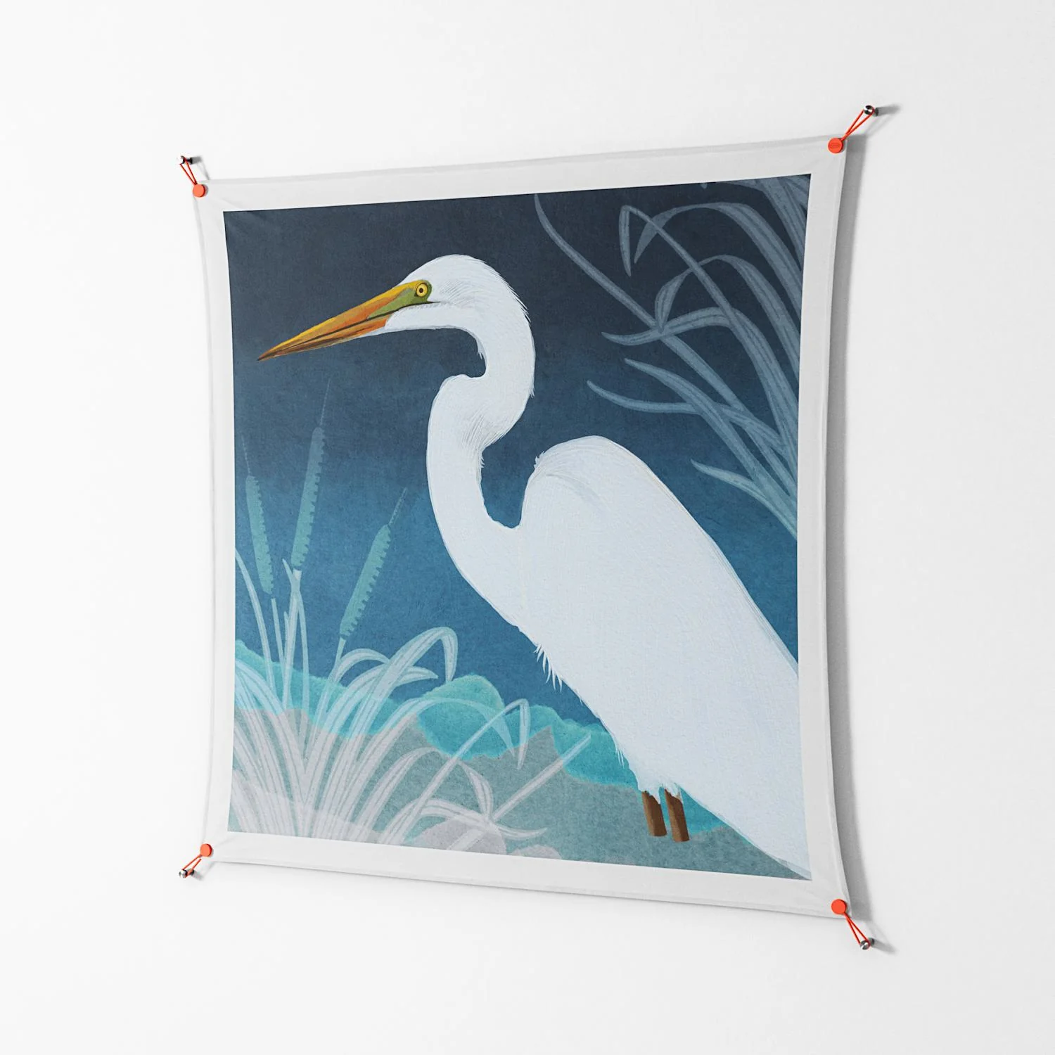 Egret - Work On Wall - Katie O’Shea - Orange - 140 x 140 cm - Image 2