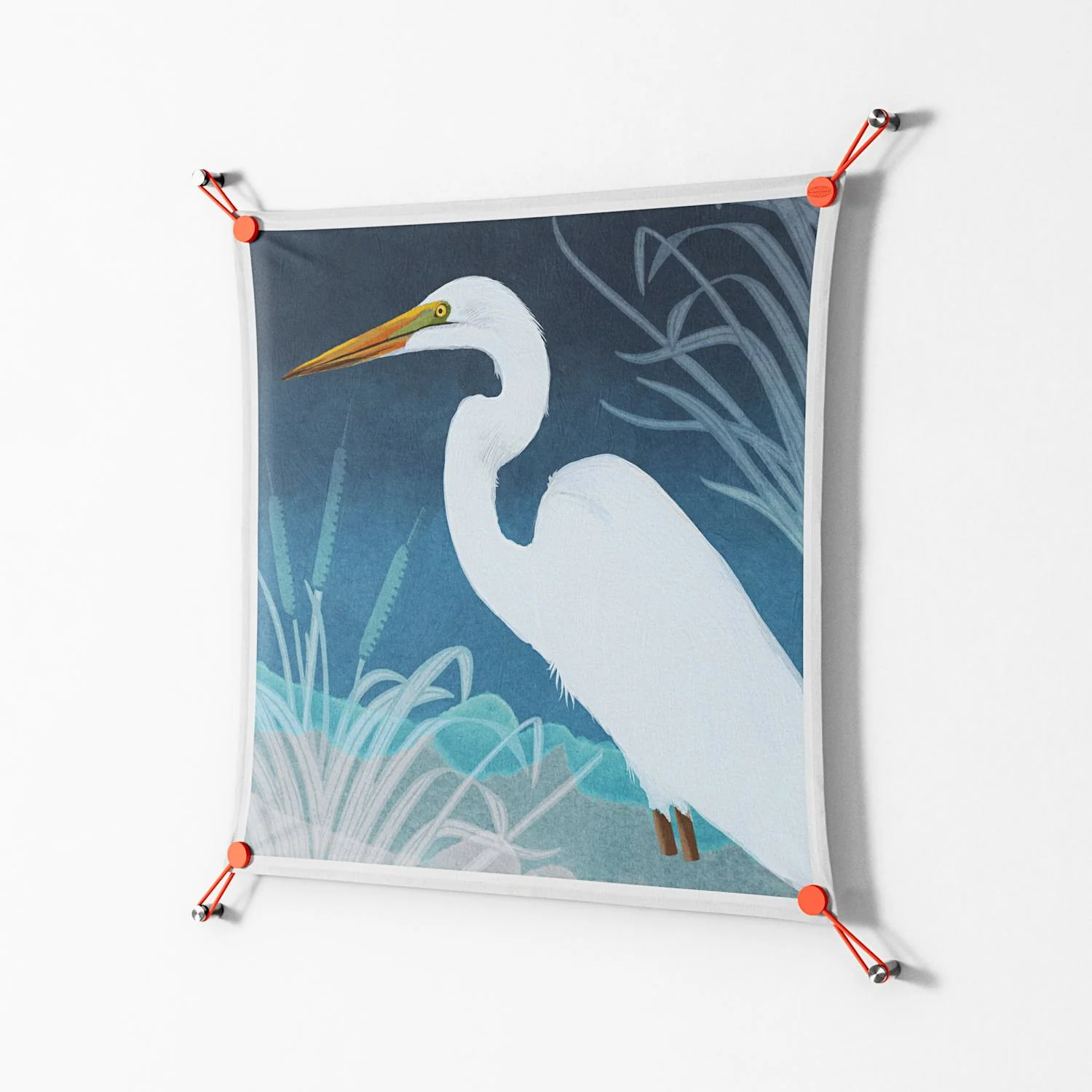 Egret - Work On Wall - Katie O’Shea - Orange - 70 x 70 cm - Image 2