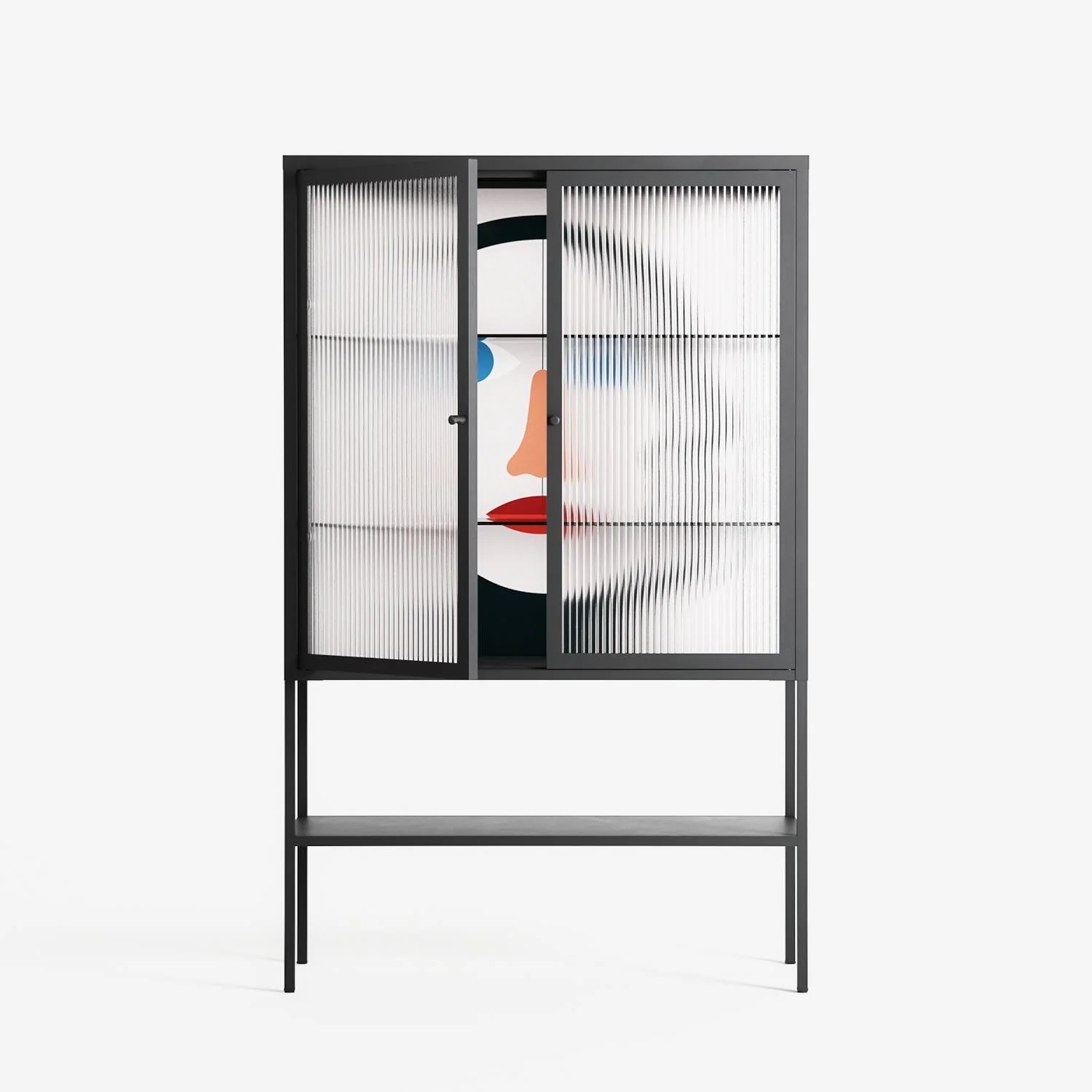 En_Suspend - Loft Cabinet - David Vanadia - Antracite - Reeded glass - Image 2