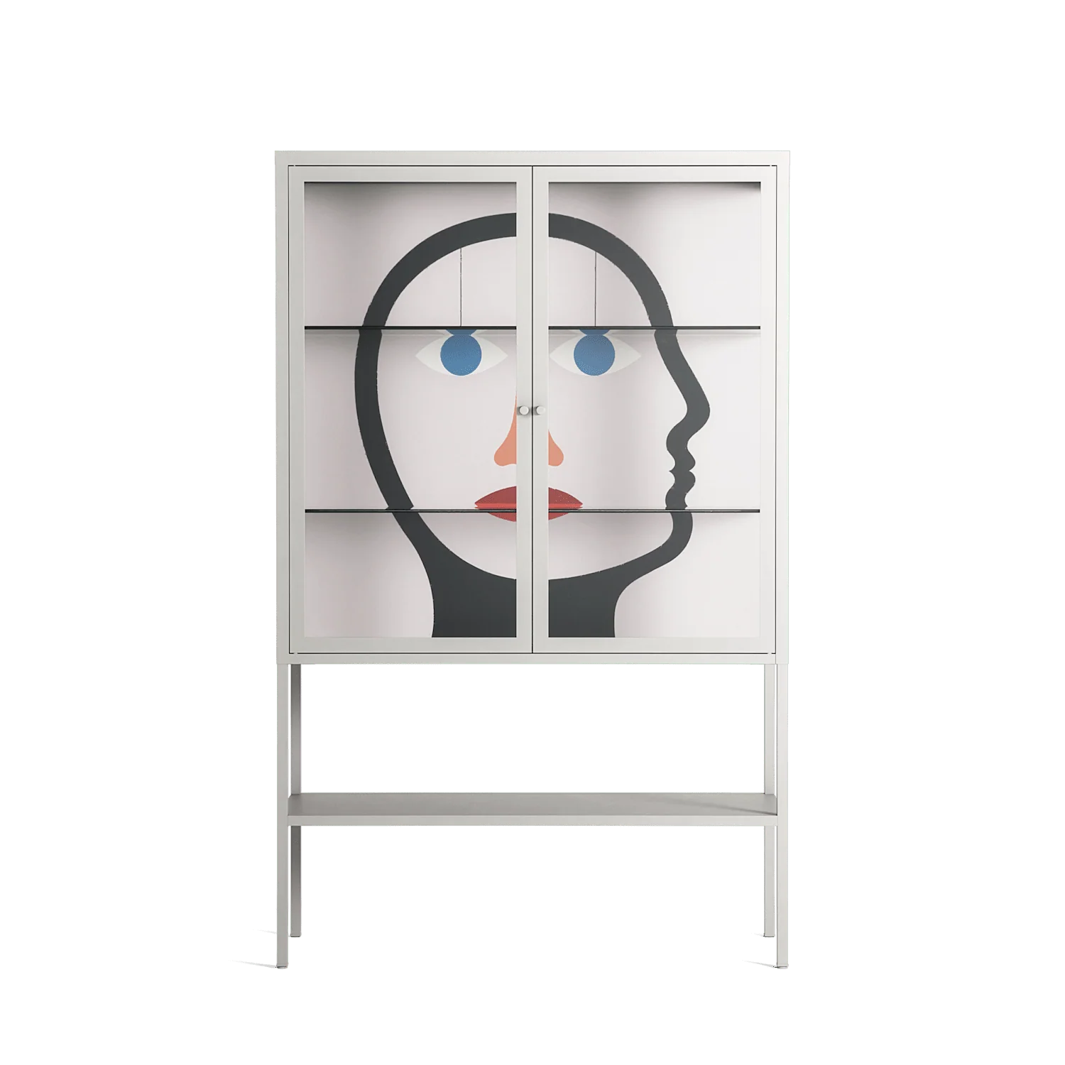 En_Suspend - Loft Cabinet - David Vanadia - Chalk - Clear glass