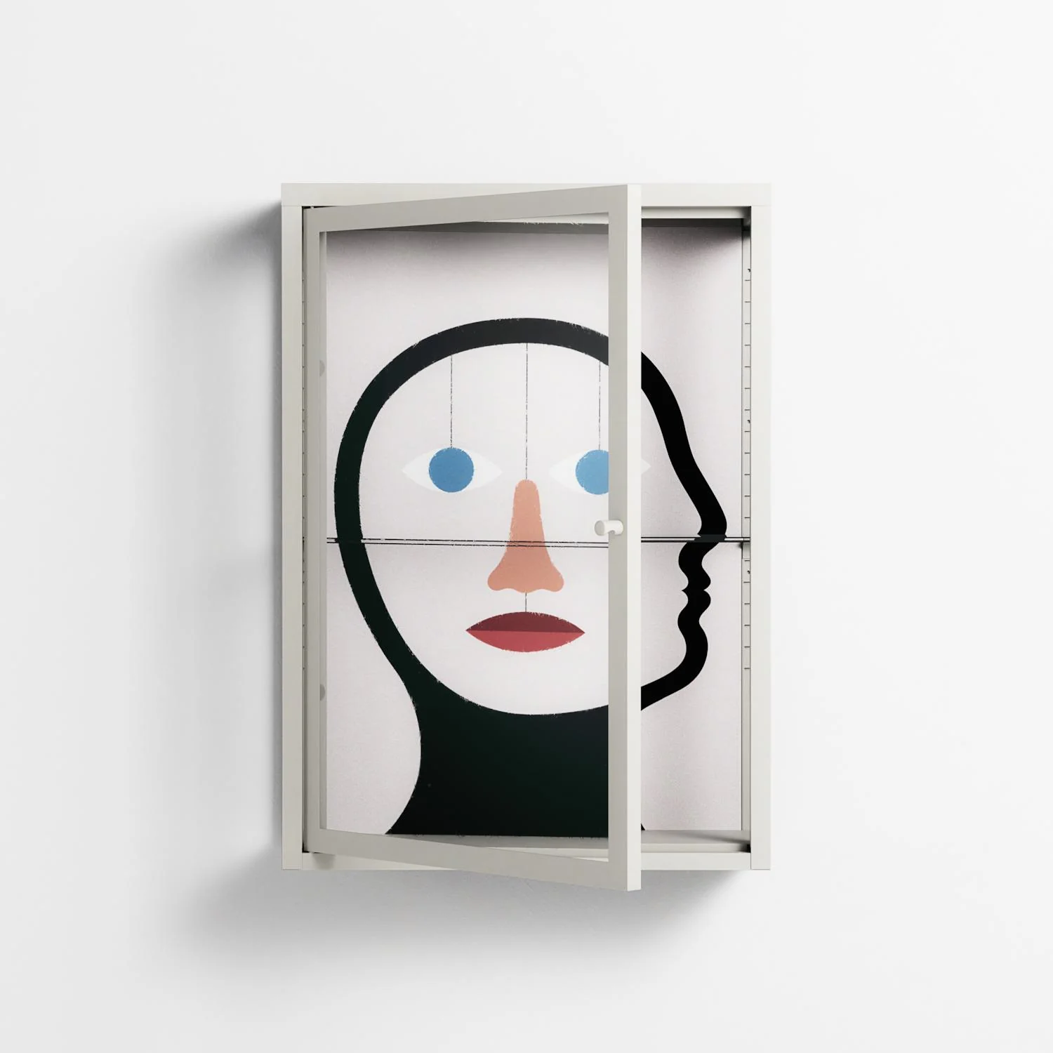 En_Suspend - Wall Cabinet - David Vanadia - Chalk - Clear glass - Image 2