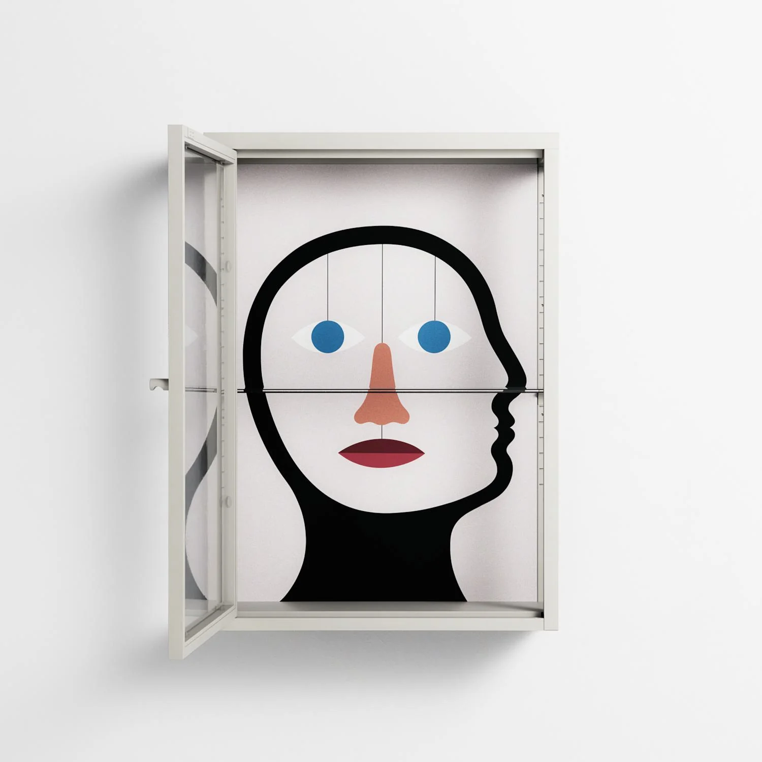 En_Suspend - Wall Cabinet - David Vanadia - Chalk - Clear glass - Image 3