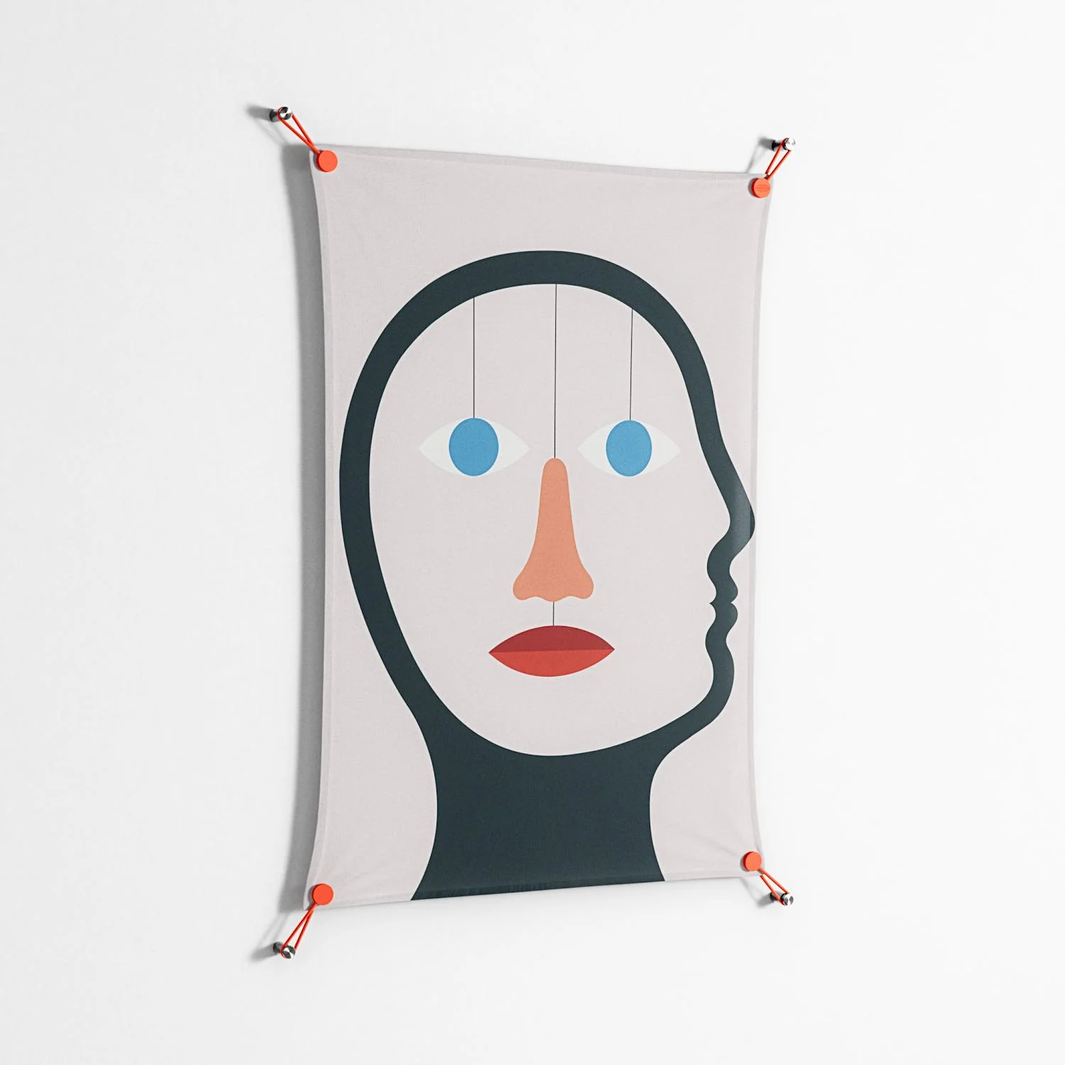 En_Suspend - Work On Wall - David Vanadia - Orange - 70 x 100 cm - Image 2