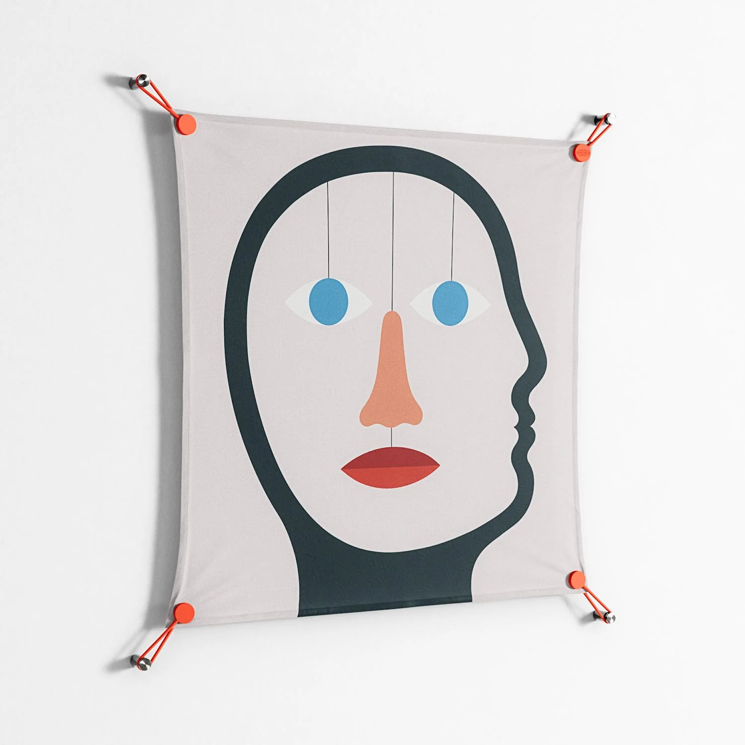 En_Suspend - Work On Wall - David Vanadia - Orange - 70 x 70 cm - Image 2