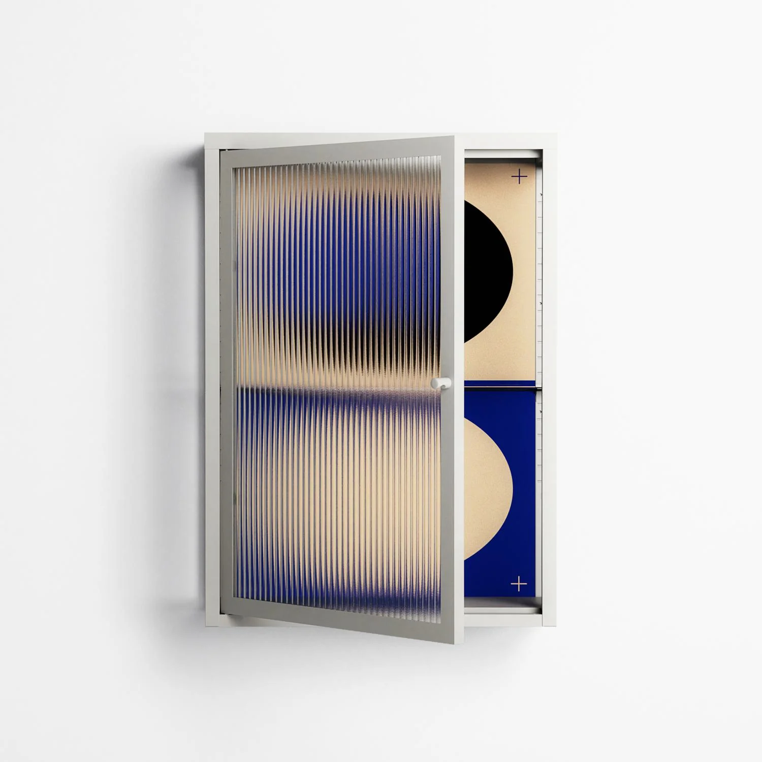 Entrance - Wall Cabinet - Oluwasheyi Adebayo - Chalk - Reeded glass - Image 2