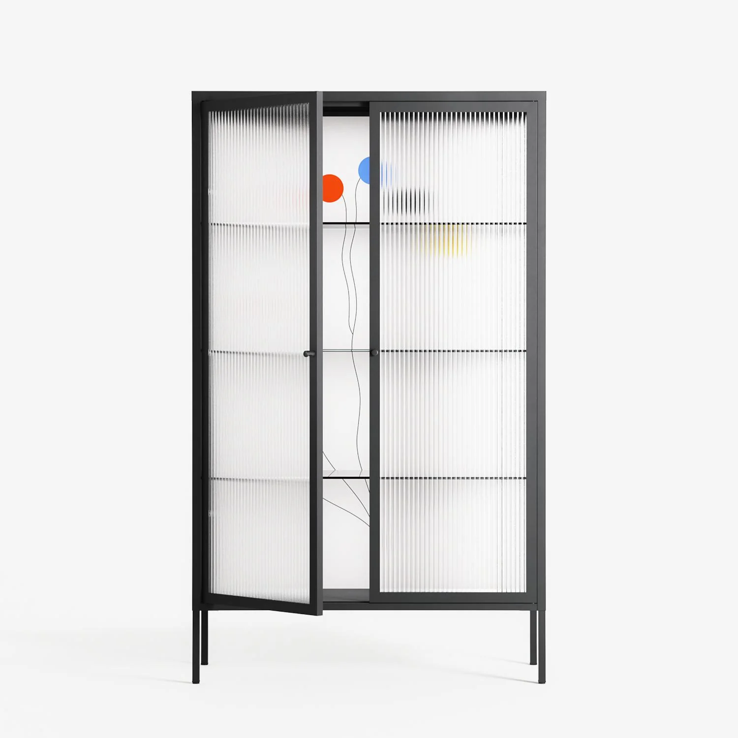 Épanoui - Cabinet - David Vanadia - Antracite - Reeded glass - Image 2
