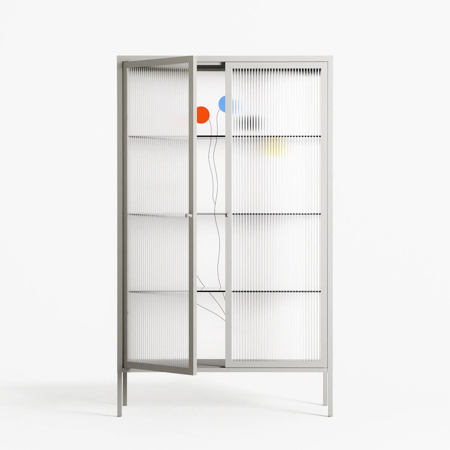 Épanoui - Cabinet - David Vanadia - Chalk - Reeded glass - Image 2