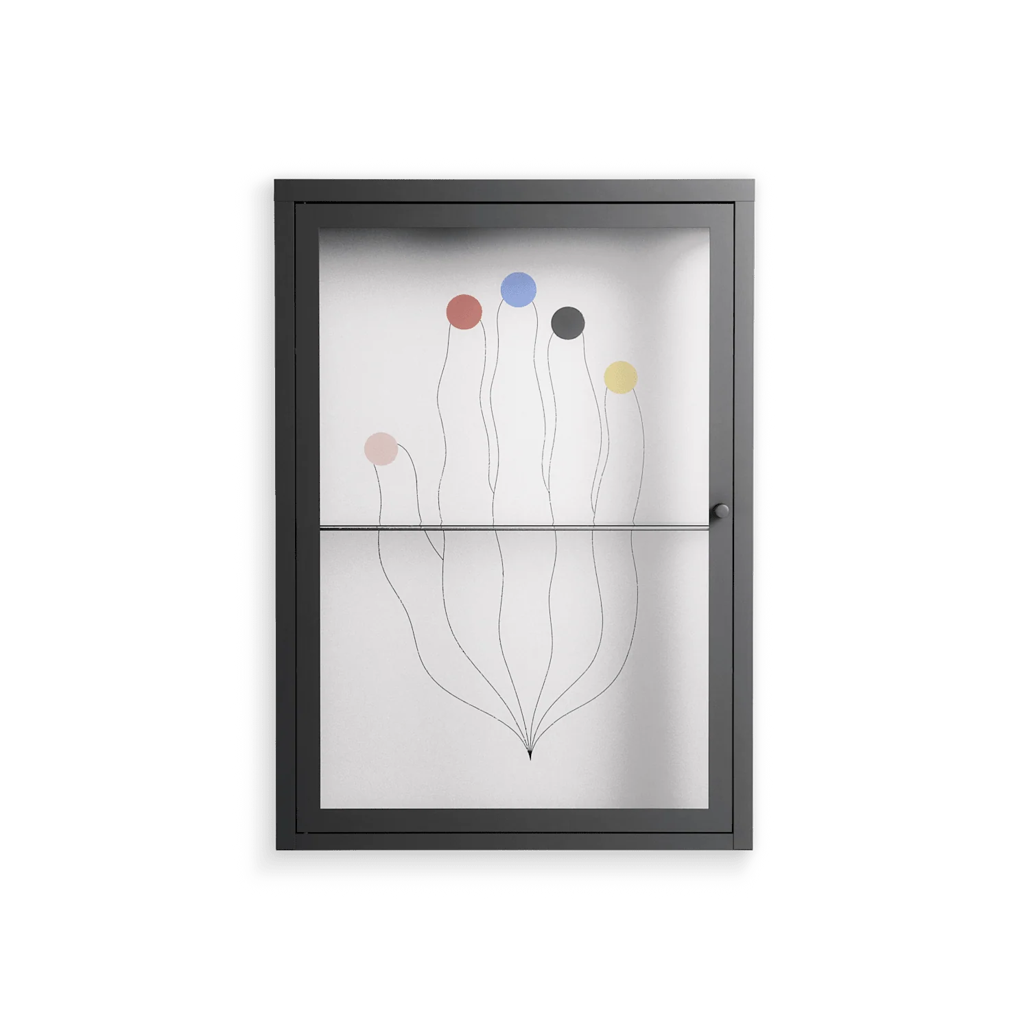 Épanoui - Wall Cabinet - David Vanadia - Antracite - Clear glass