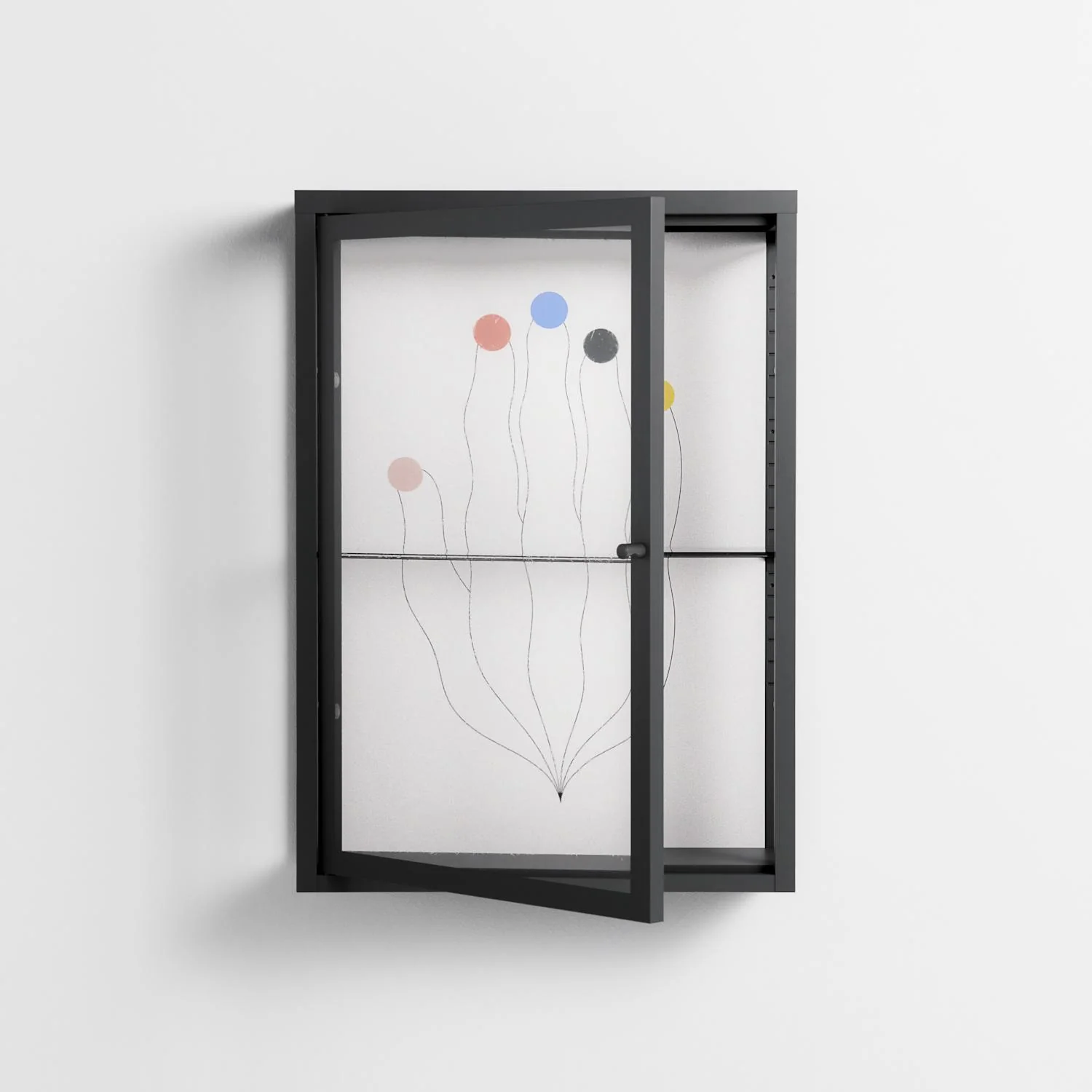 Épanoui - Wall Cabinet - David Vanadia - Antracite - Clear glass - Image 2